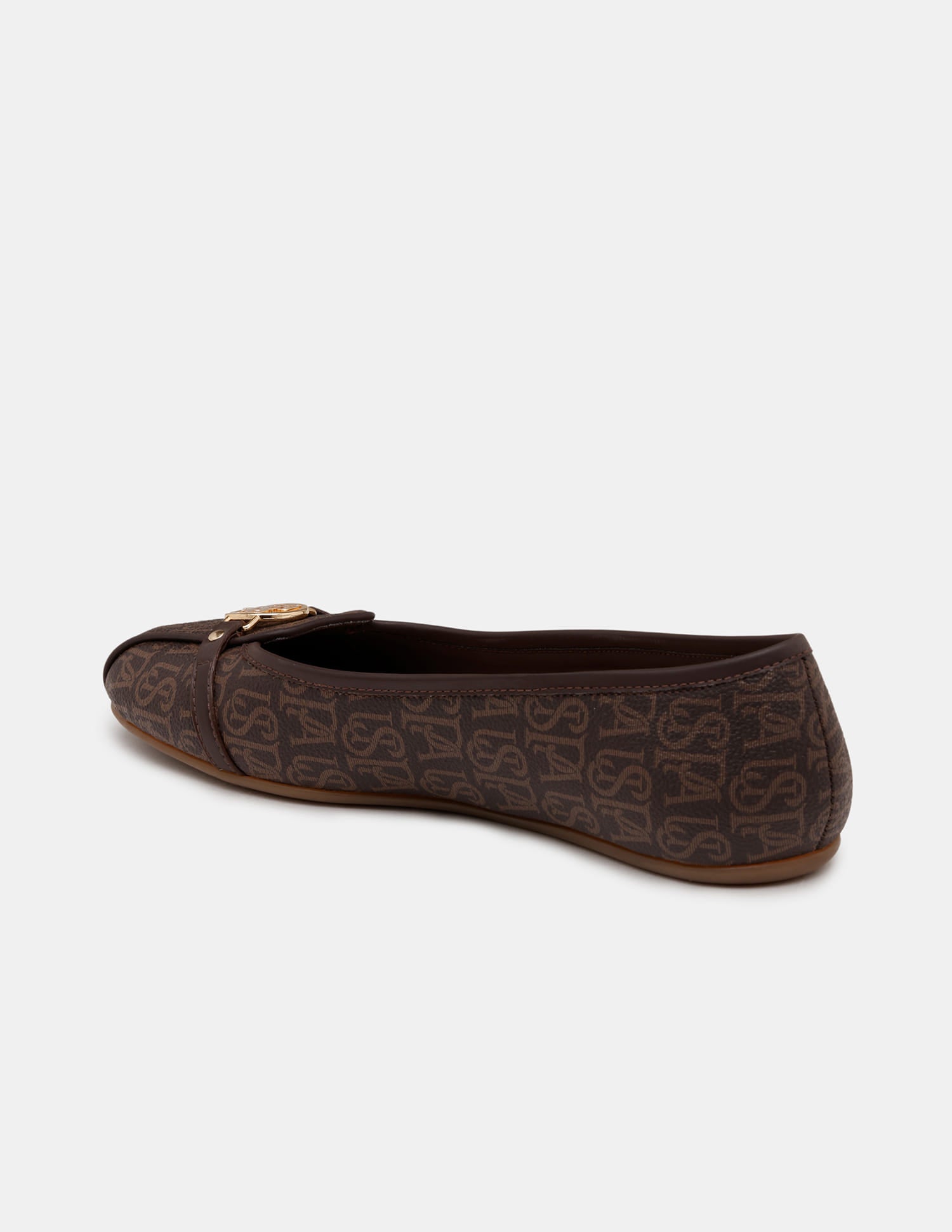 Alina 3.0 Brown Monogram Print Ballerinas Brown - U.S. Polo Assn. India | Large
