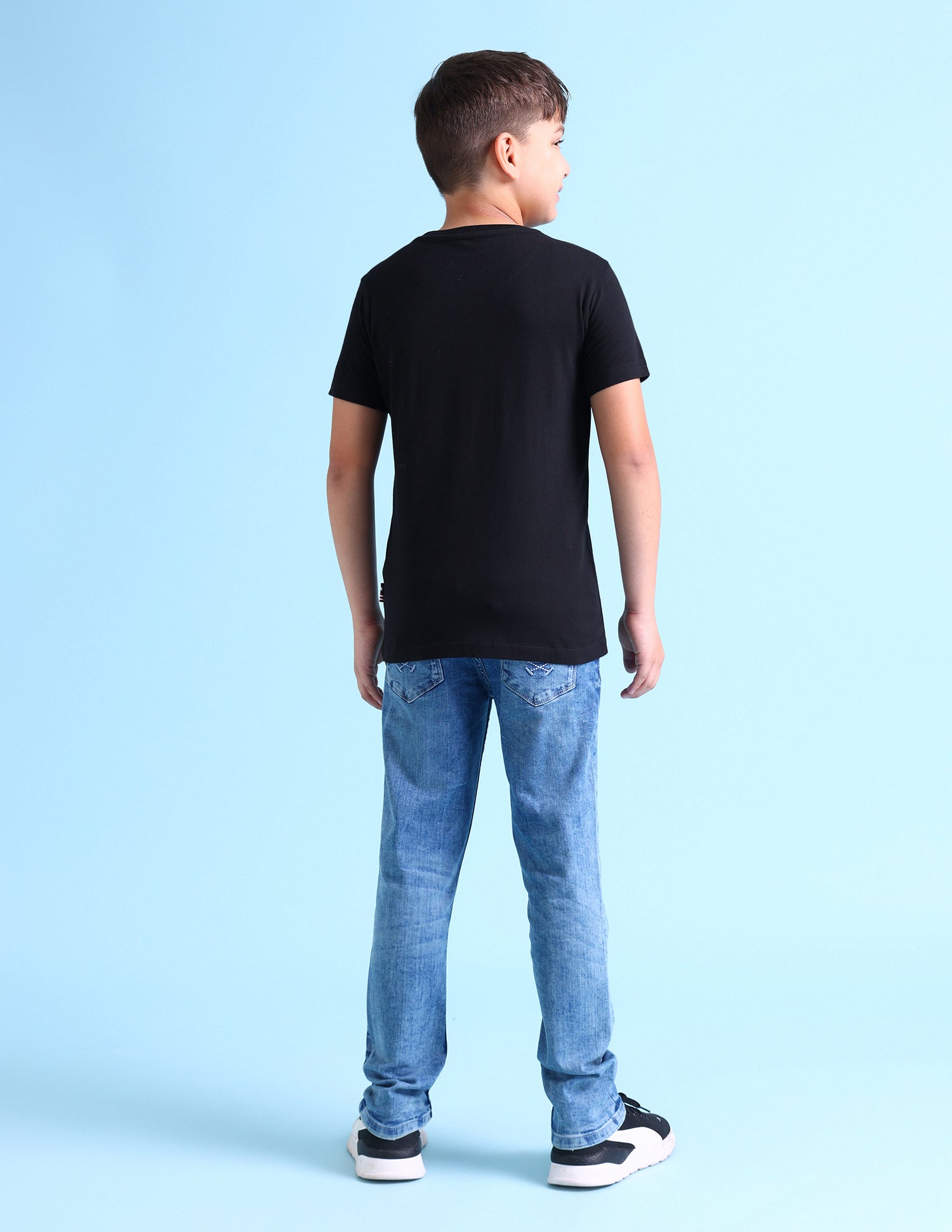 Flock Print Crew Neck T-Shirt Black - U.S. POLO ASSN. | Large