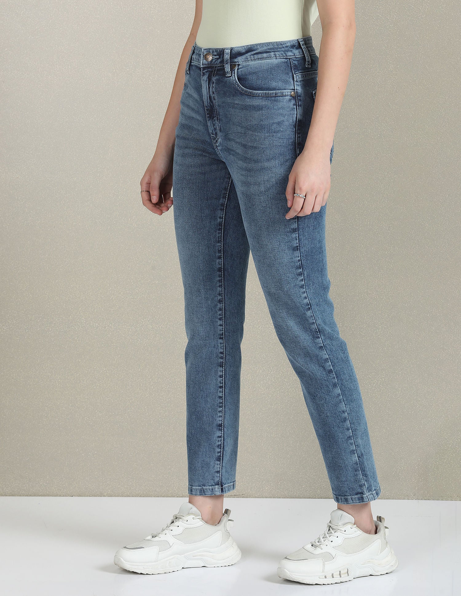 Mid Rise Stone Wash Jeans Blue - U.S. POLO ASSN. | Large