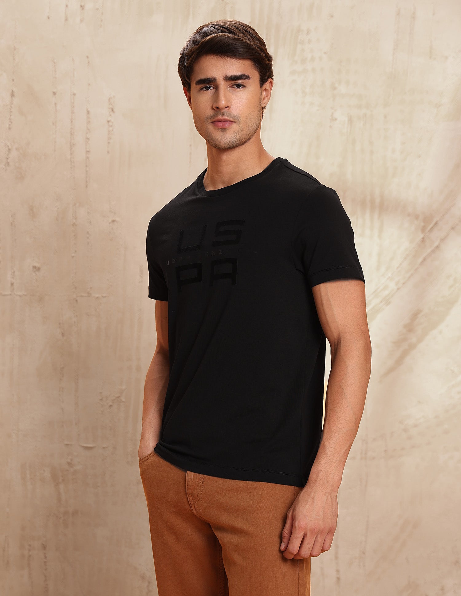 Brand Embossed Regular Fit T-Shirt Black - U.S. POLO ASSN. | Large