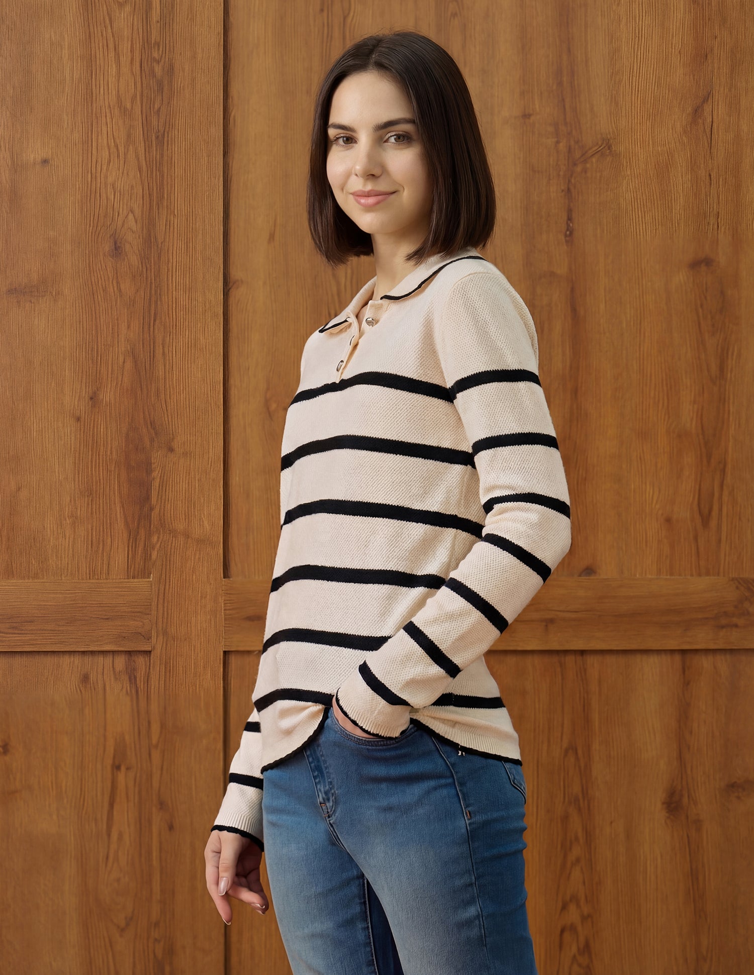 Horizontal Striped Ribbed Knit Sweater Multi-colour - U.S. POLO ASSN. | Large