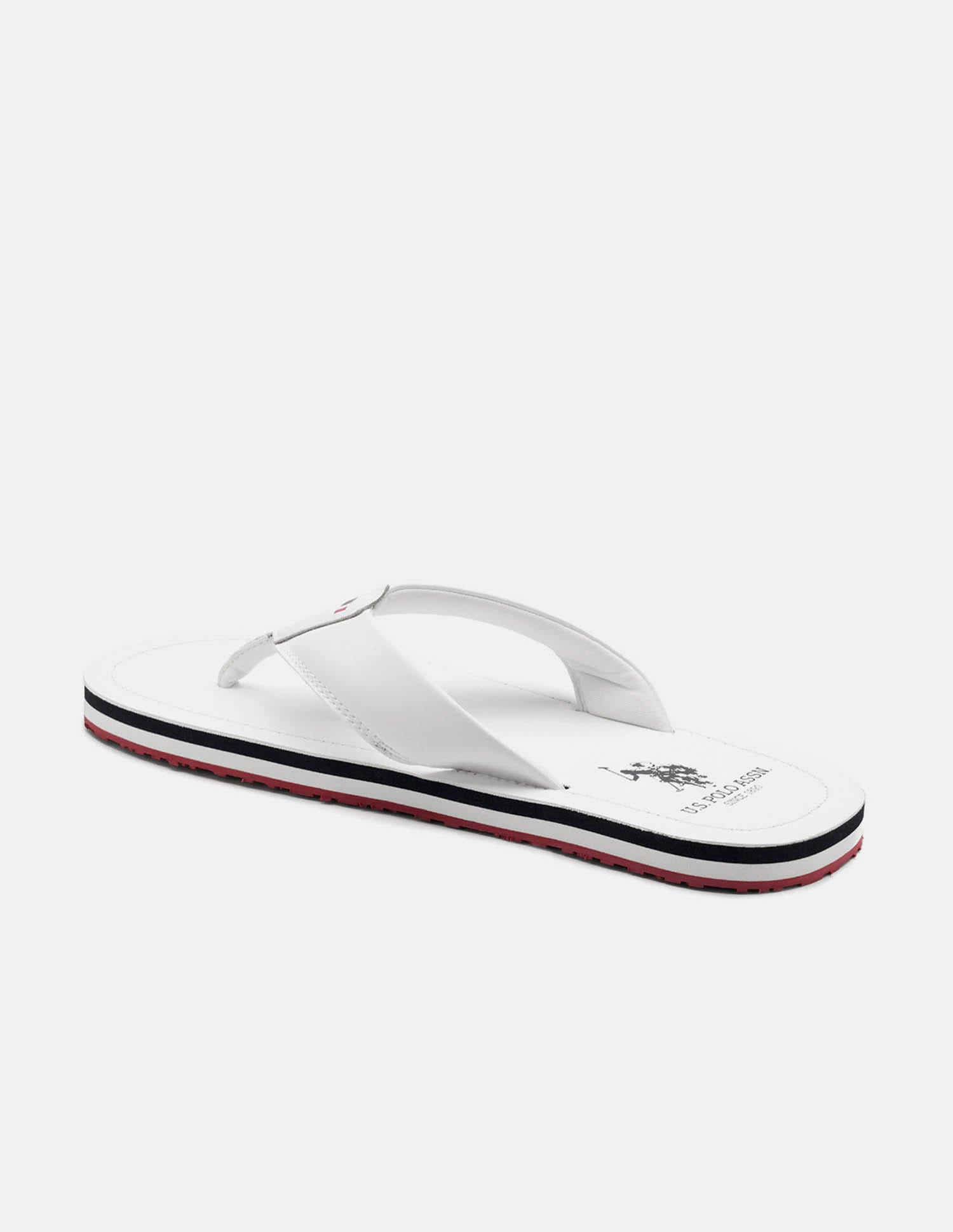 Men Nesta Striped Flip Flops White - U.S. Polo Assn. India | Large
