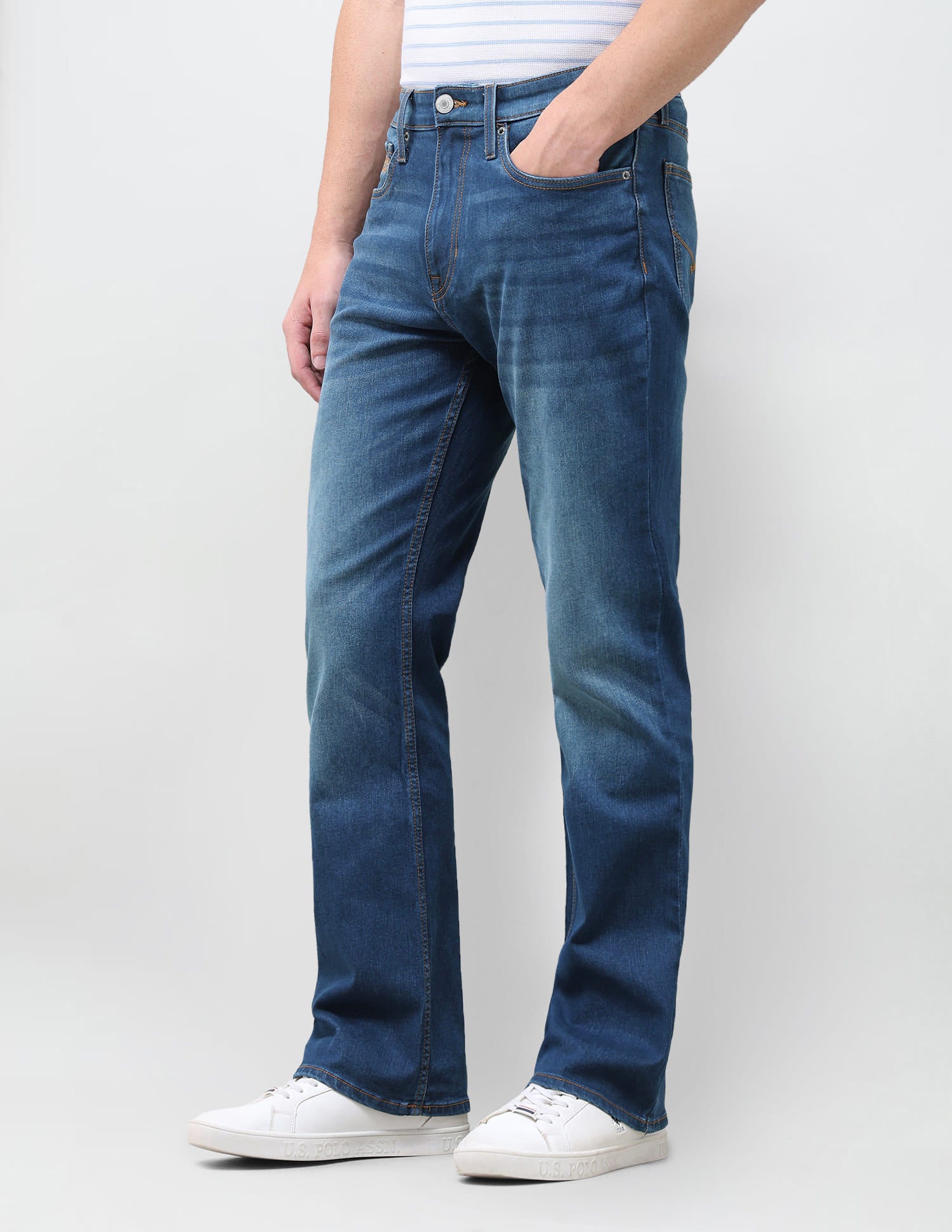 Solid Bootcut Fit Jeans Blue - U.S. Polo Assn. India | Large
