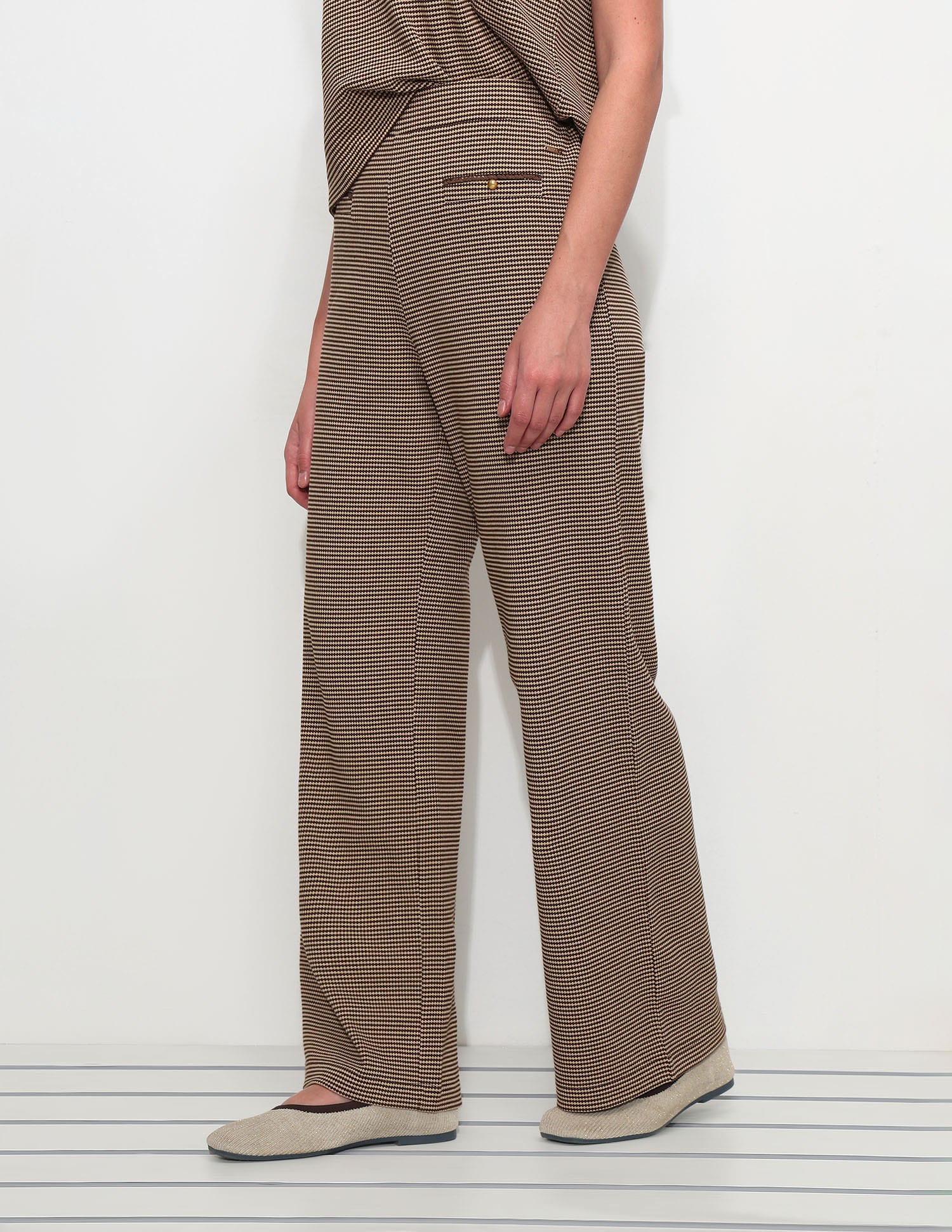 Textured Straight Fit Trousers Brown - U.S. Polo Assn. India | Large