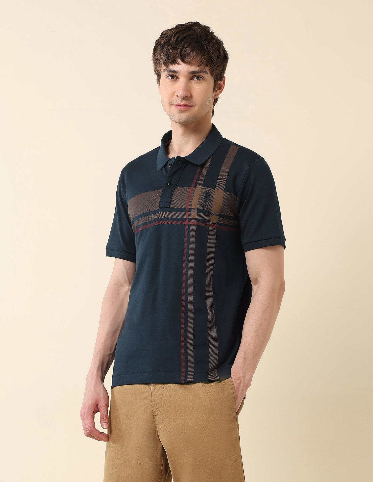 Pure Cotton Varsity Polo Shirt Navy - U.S. Polo Assn. India | Large