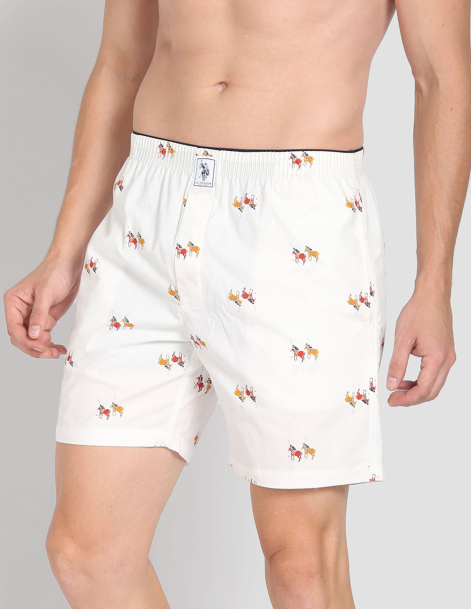 Pure Cotton Printed I600 Boxers - Pack Of 1 Ivory - U.S. POLO ASSN. | Large