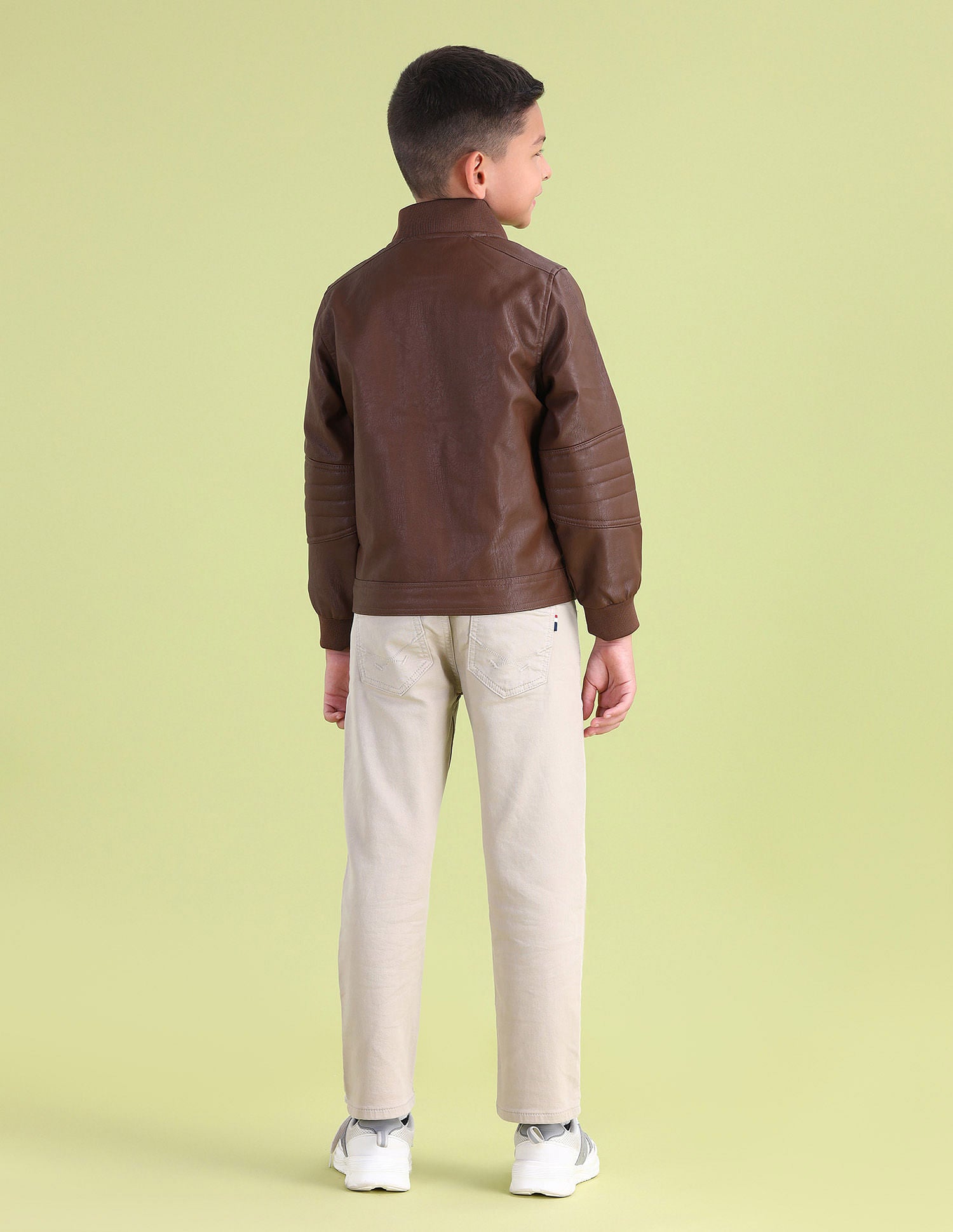 Boys Solid Bomber Jacket Brown - U.S. POLO ASSN. | Large