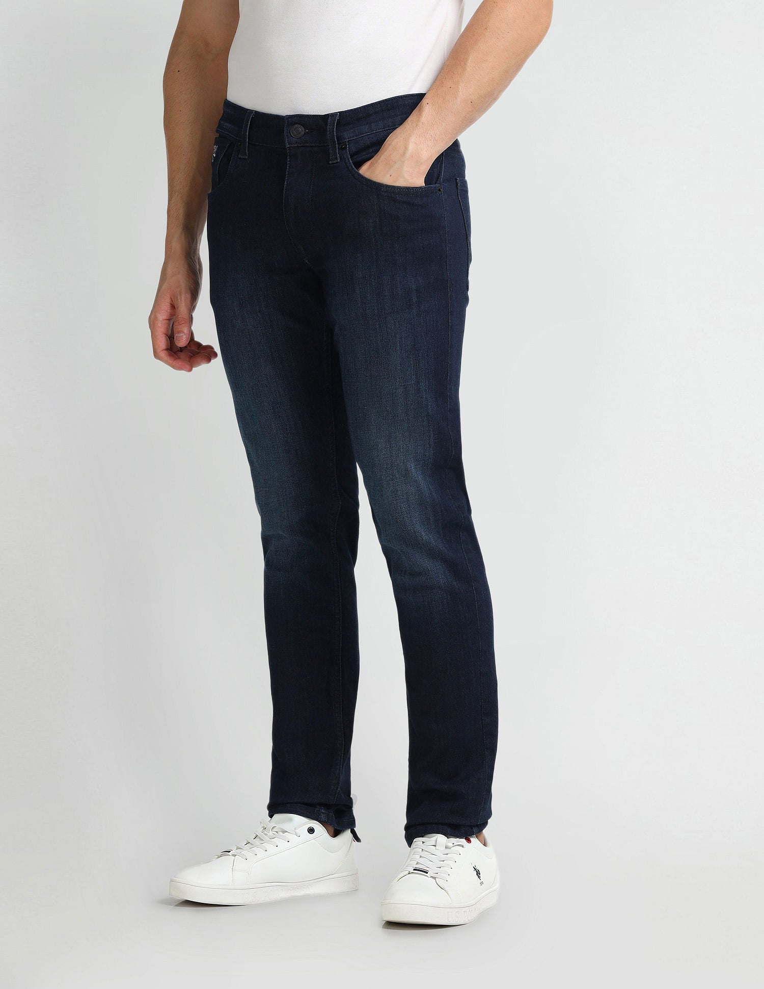 Brandon Slim Tapered Blue Jeans Blue - U.S. Polo Assn. India | Large