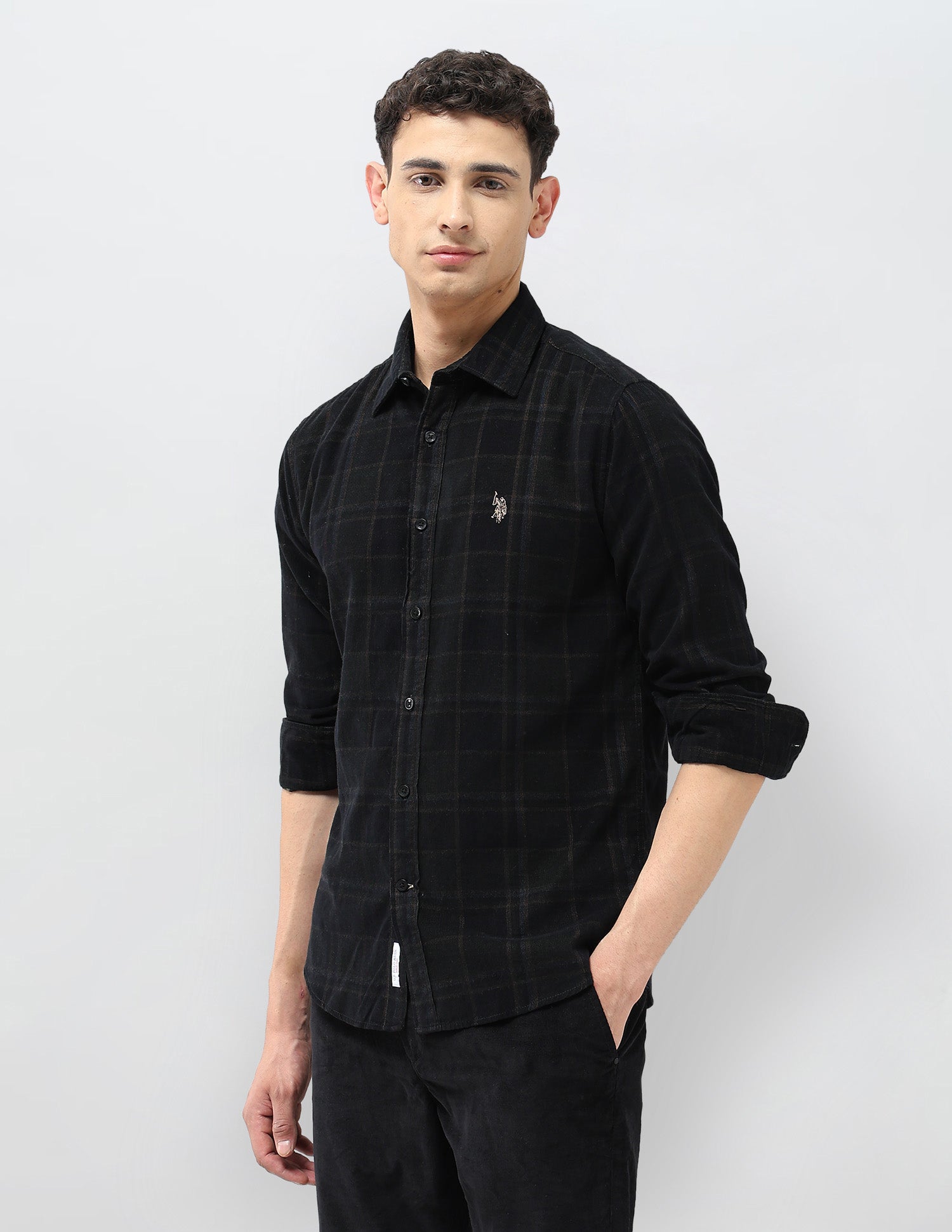 Corduroy Tailored Fit Shirt Olive - U.S. POLO ASSN. | Large