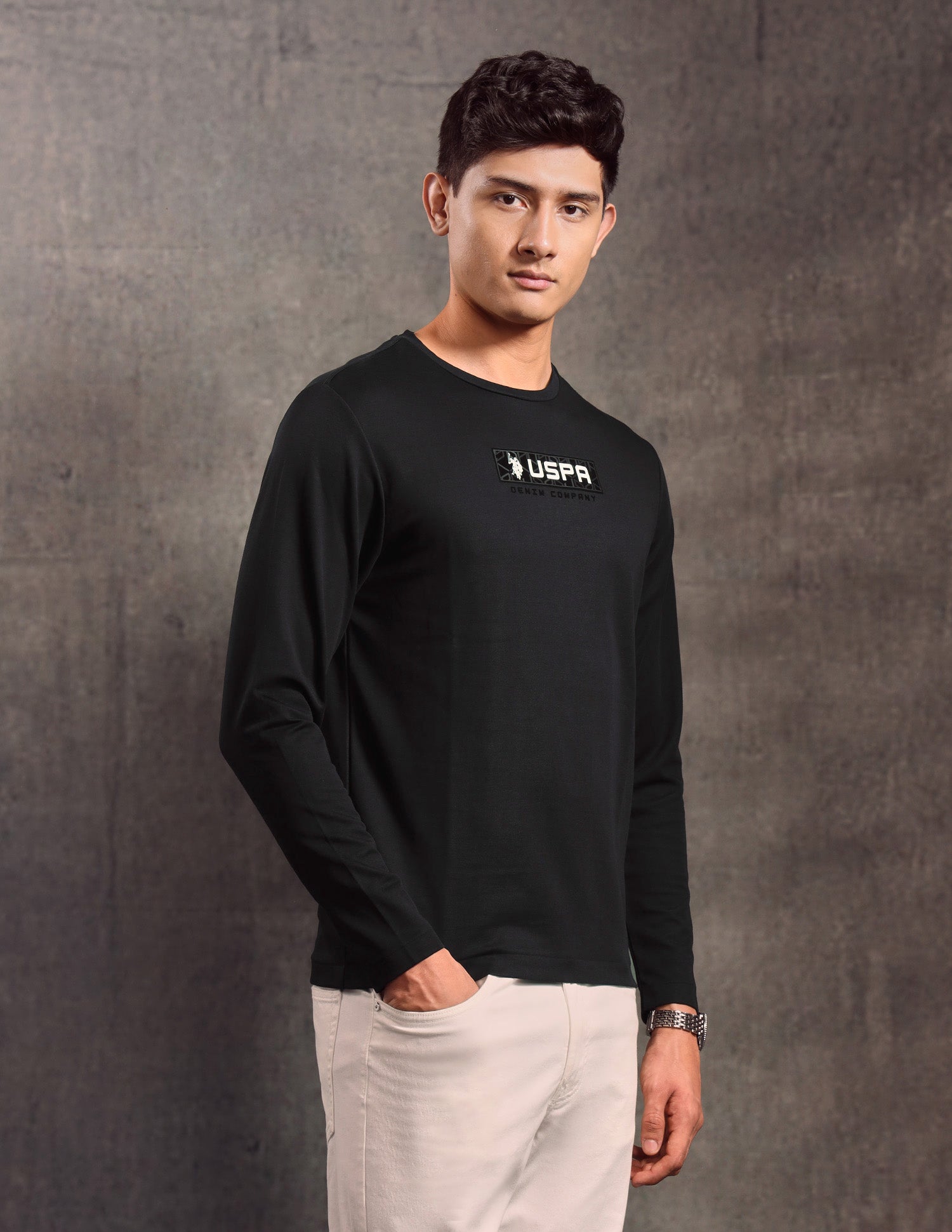 Solid Regular Fit T-shirt Black - U.S. POLO ASSN. | Large