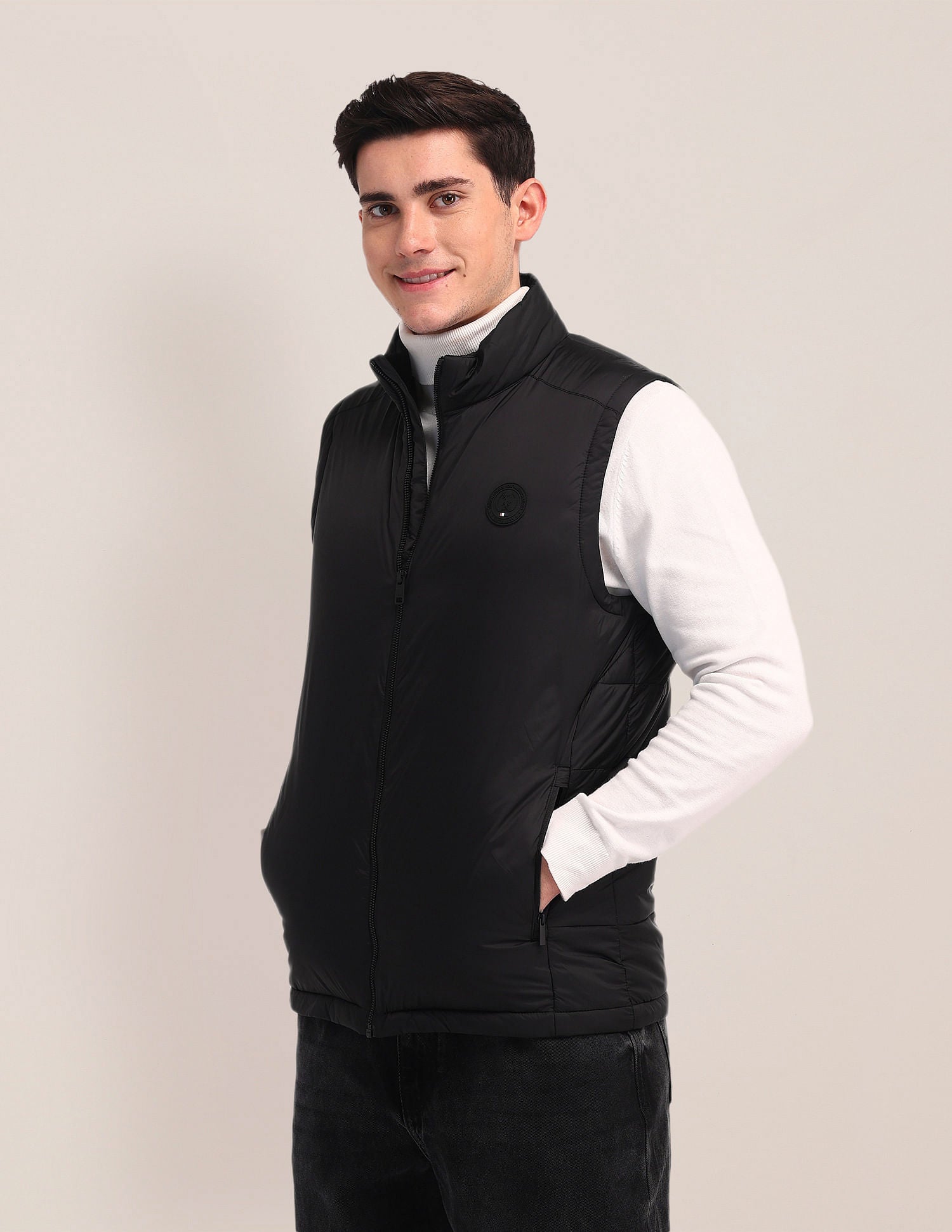 High Neck Padded Jacket Black - U.S. POLO ASSN. | Large