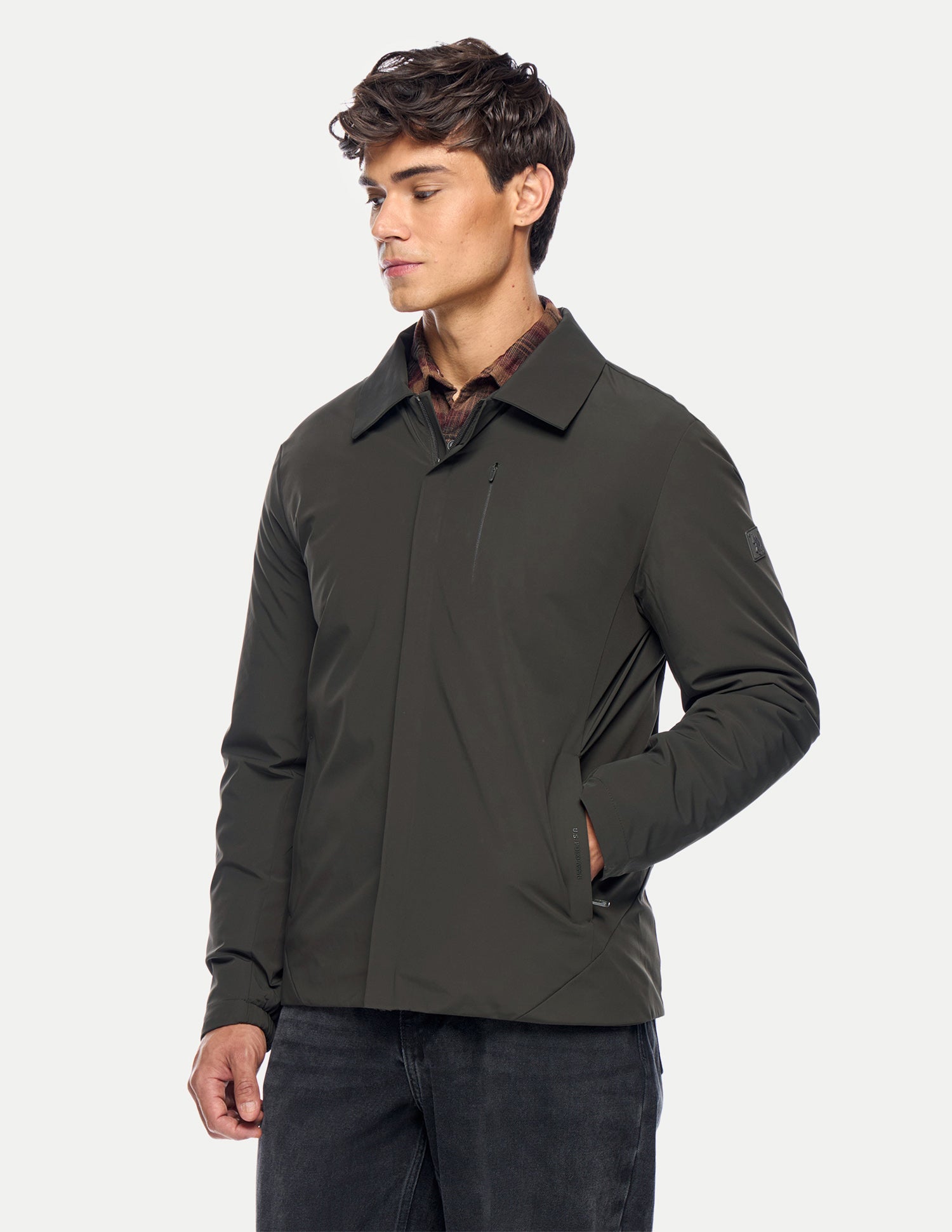 Solid Regular Fit Jacket Green - U.S. Polo Assn. India | Large