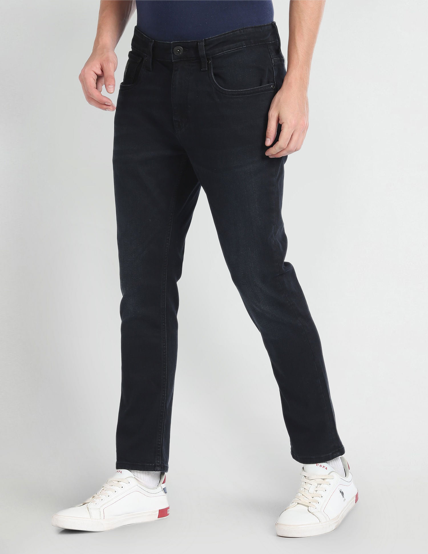 Henry Cropped Tapered Fit Blue Jeans Black - U.S. POLO ASSN. | Large