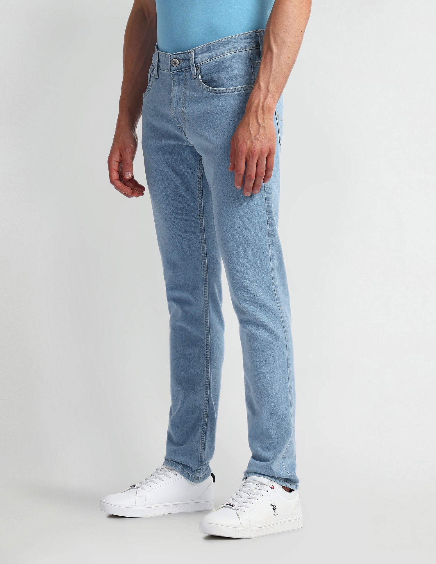 Brandon Slim Fit Blue Jeans Light Blue - U.S. Polo Assn. India | Large