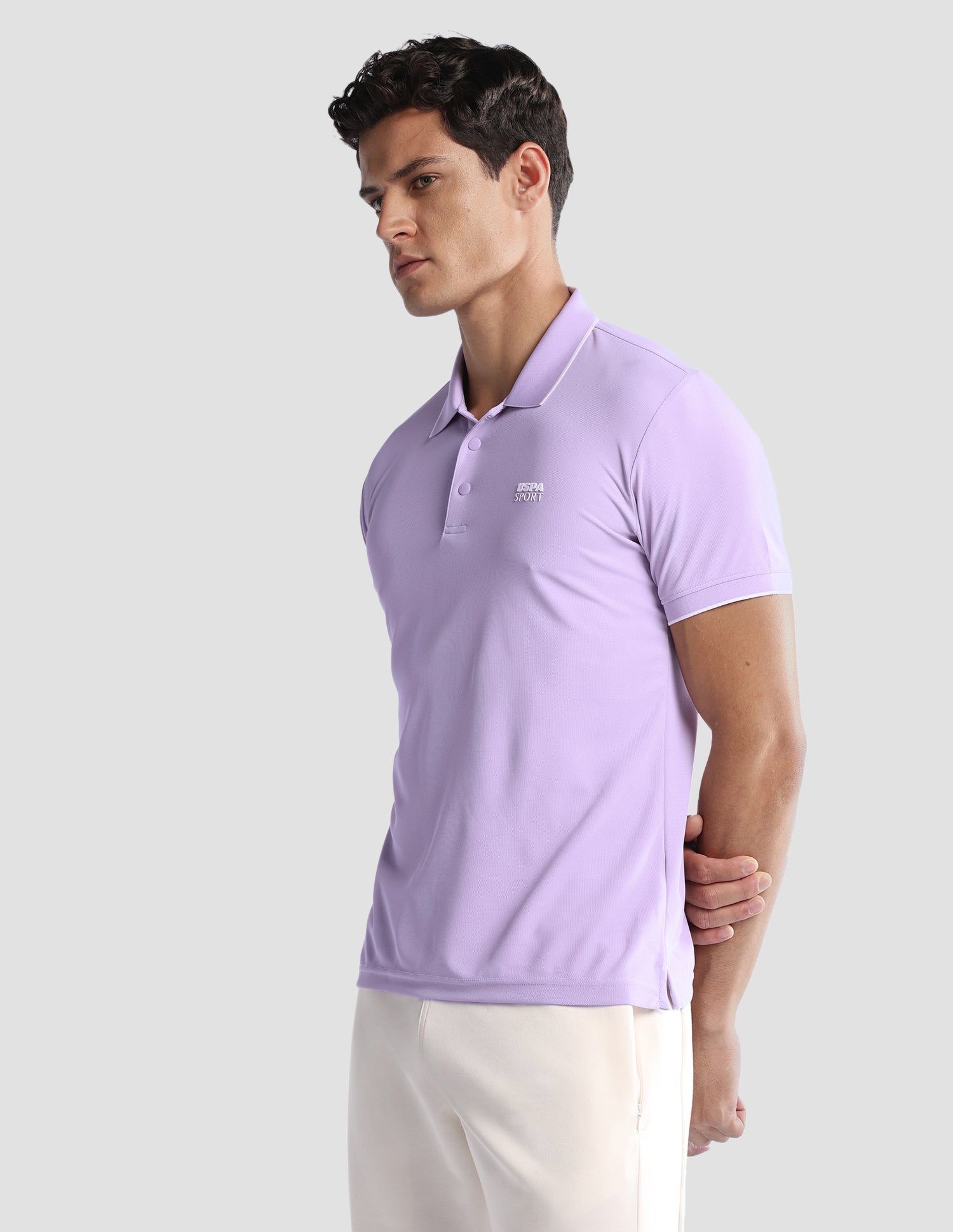 Solid Regular Fit Active Polo Shirt Purple - U.S. Polo Assn. India | Large