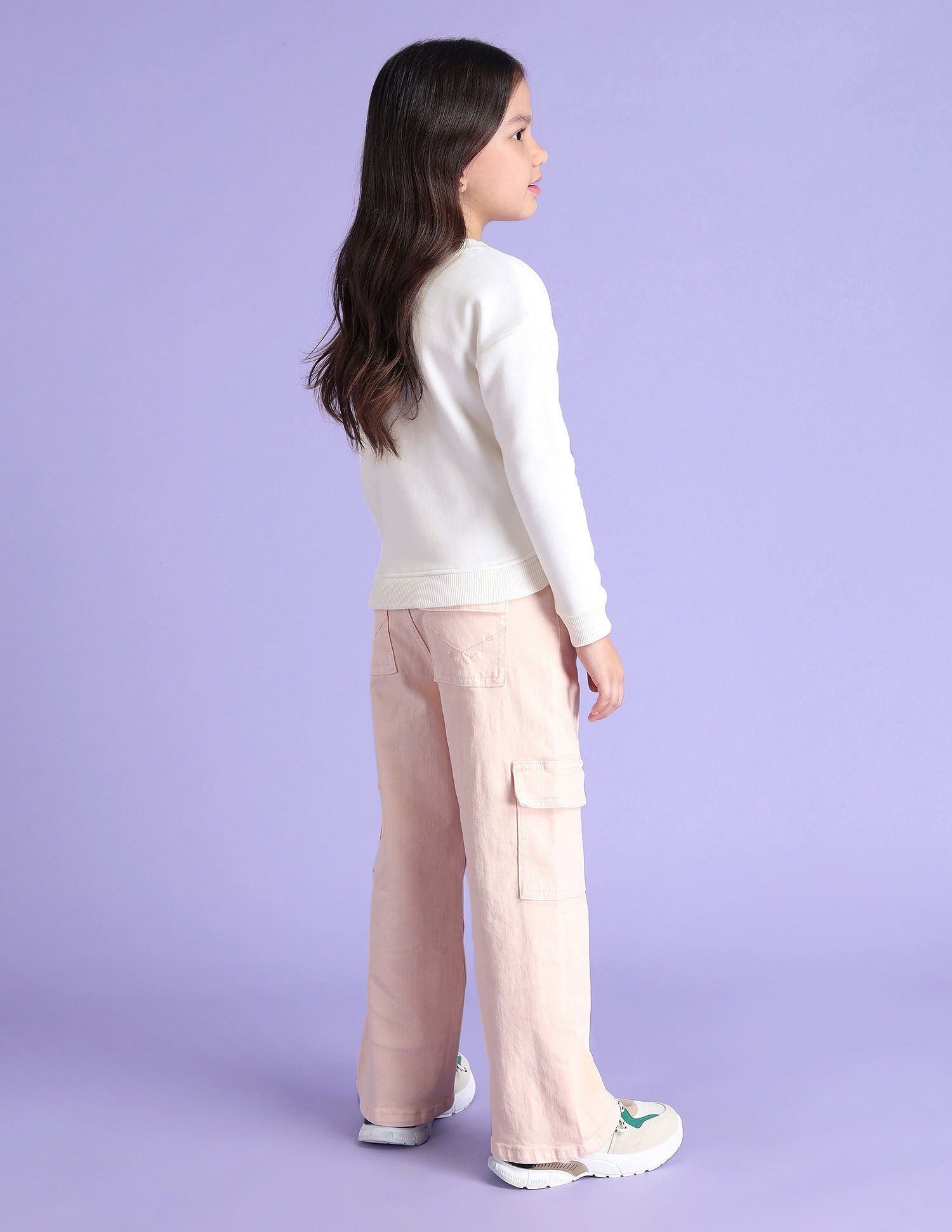 Girls Brand Taped Bow Sweatshirt Off White - U.S. POLO ASSN. | Large