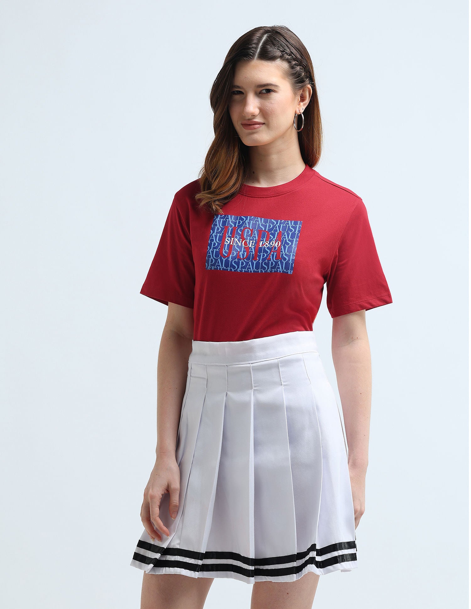 HD Print Boxy Fit T-Shirt Red - U.S. Polo Assn. India | Large