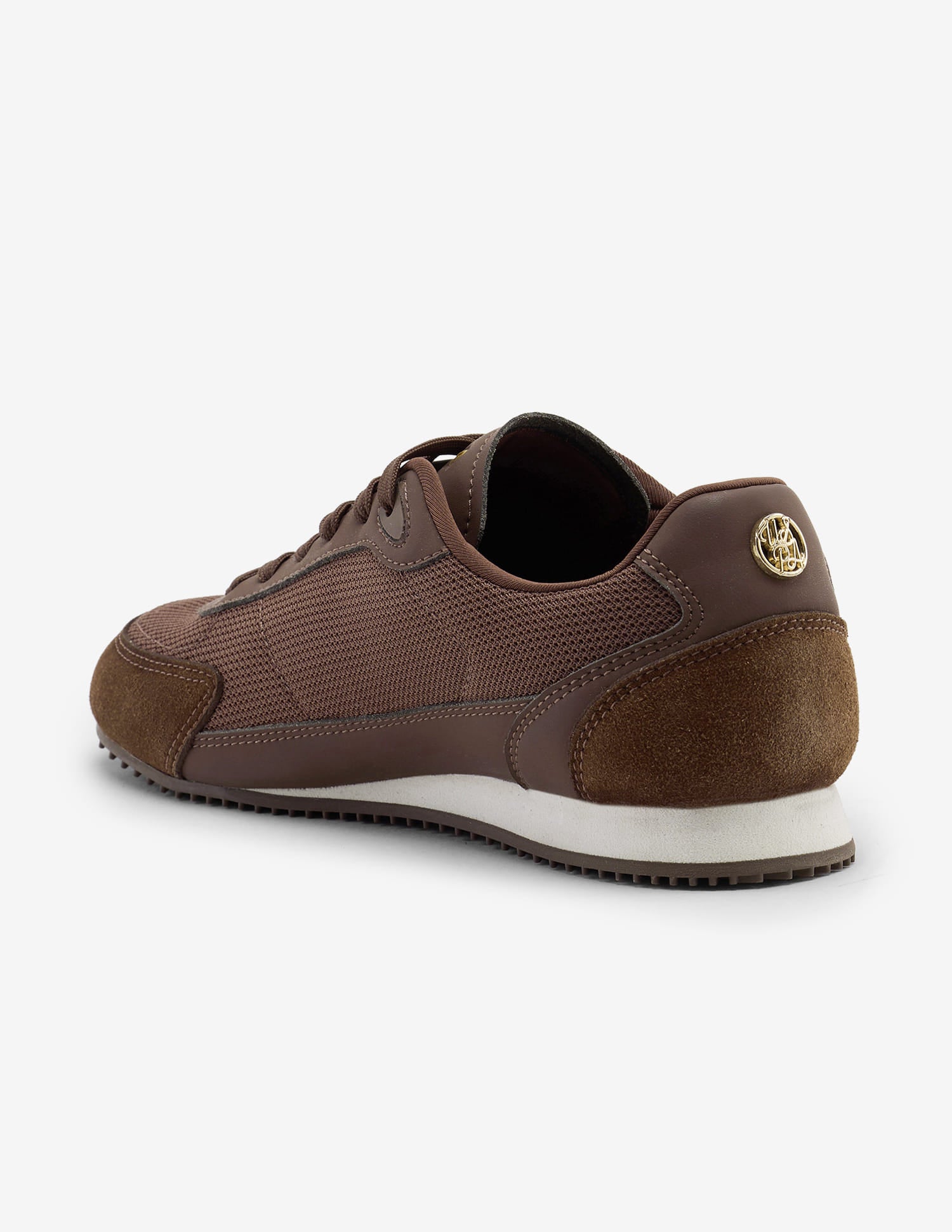 Zairan Light Weight Monogram Embossed Sneakers Dark Brown - U.S. Polo Assn. India | Large