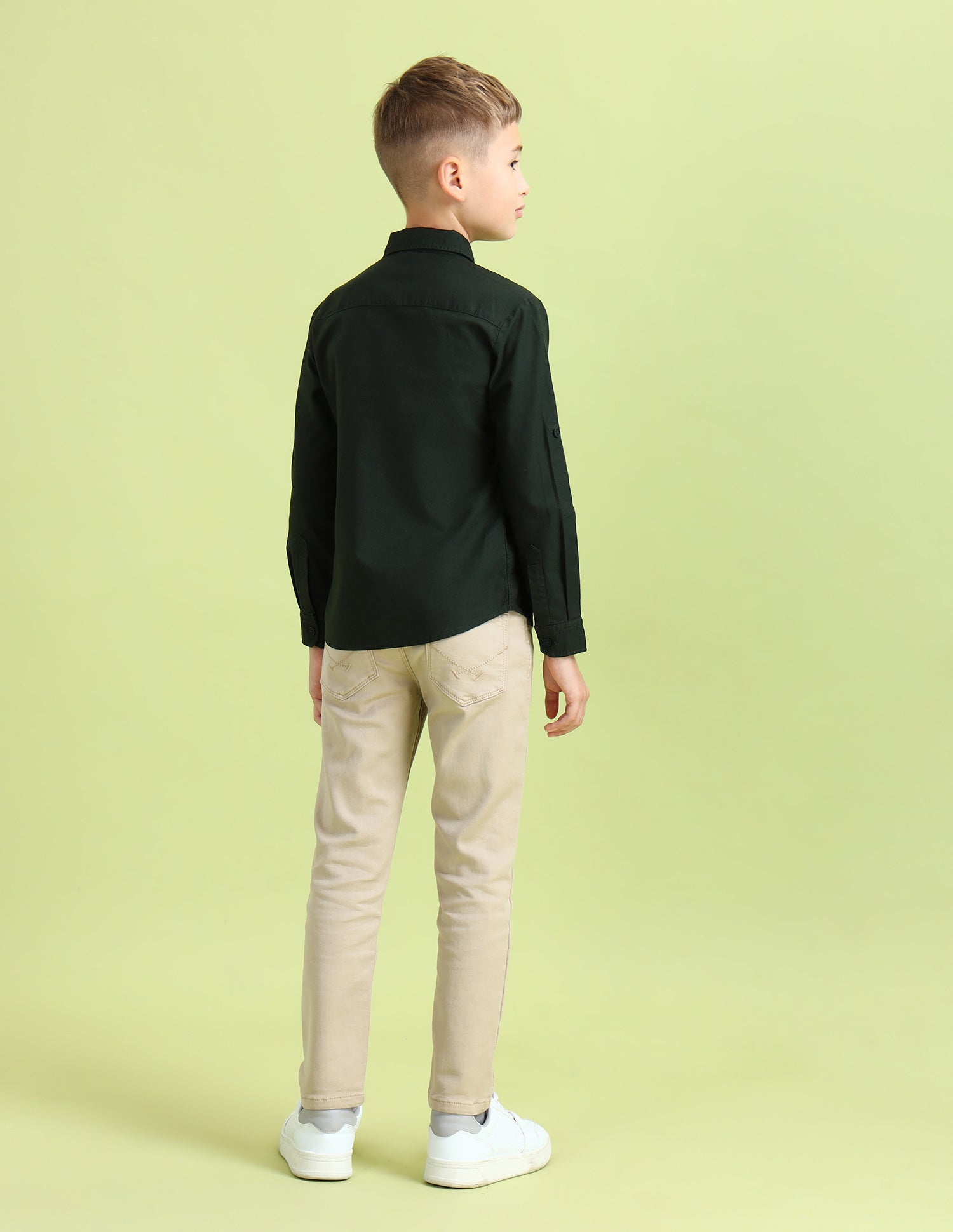 Boys Brand Printed Regular Fit Shirt Dark Green - U.S. POLO ASSN. | Large