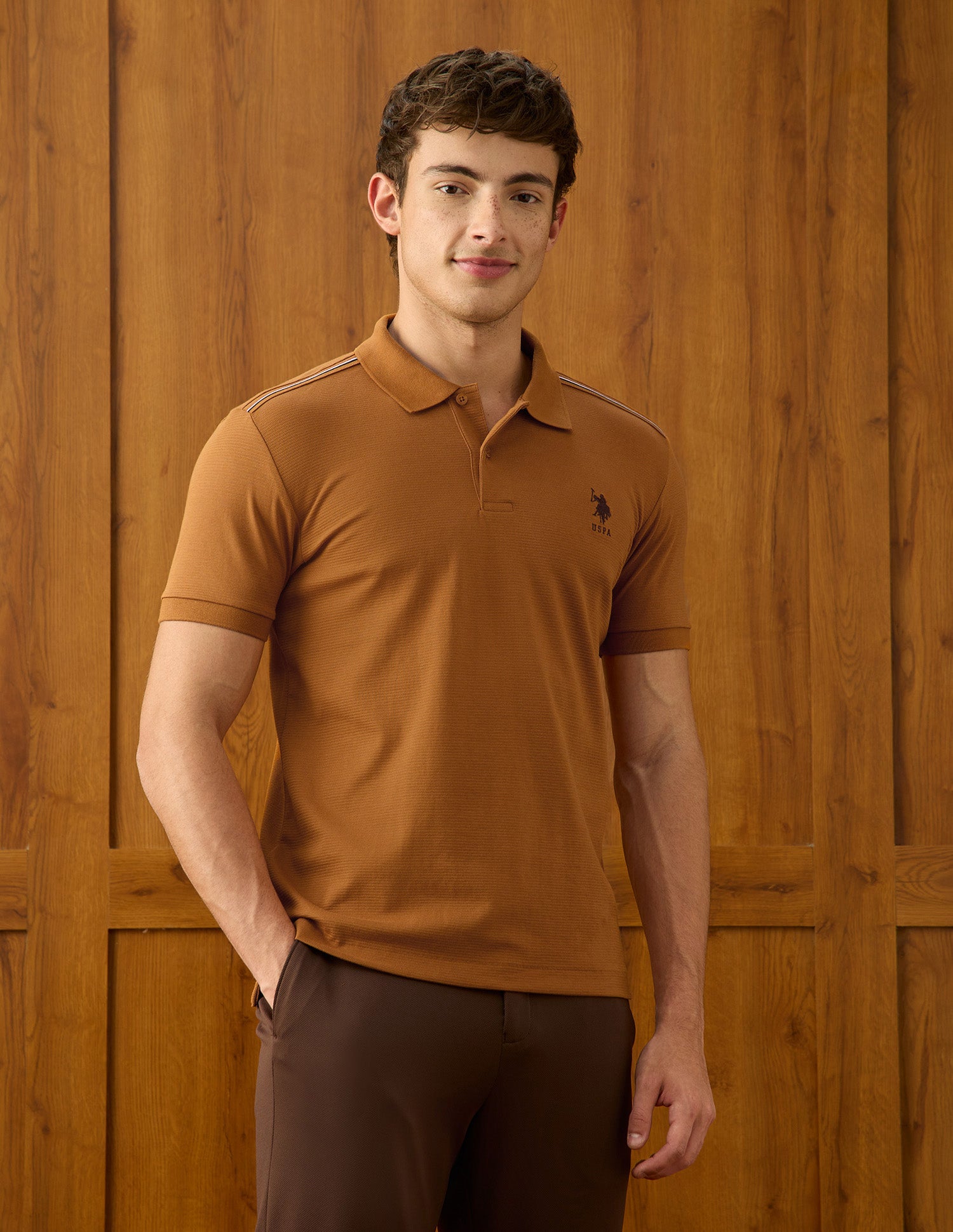 Solid Slim Fit Polo Shirt Mustard - U.S. Polo Assn. India | Large