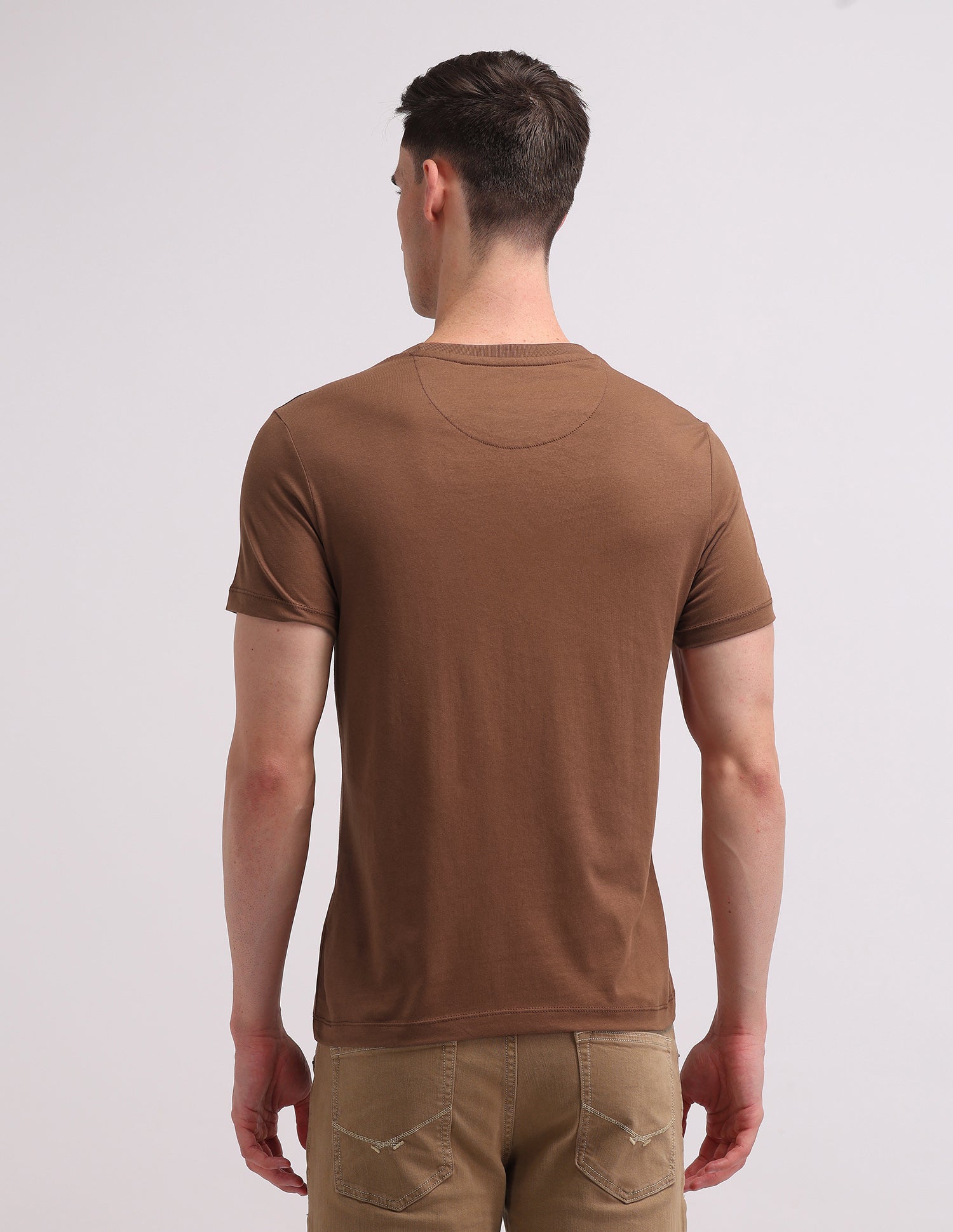 Graphic Printed Cotton T-Shirt Bombay Brown - U.S. Polo Assn. India | Large