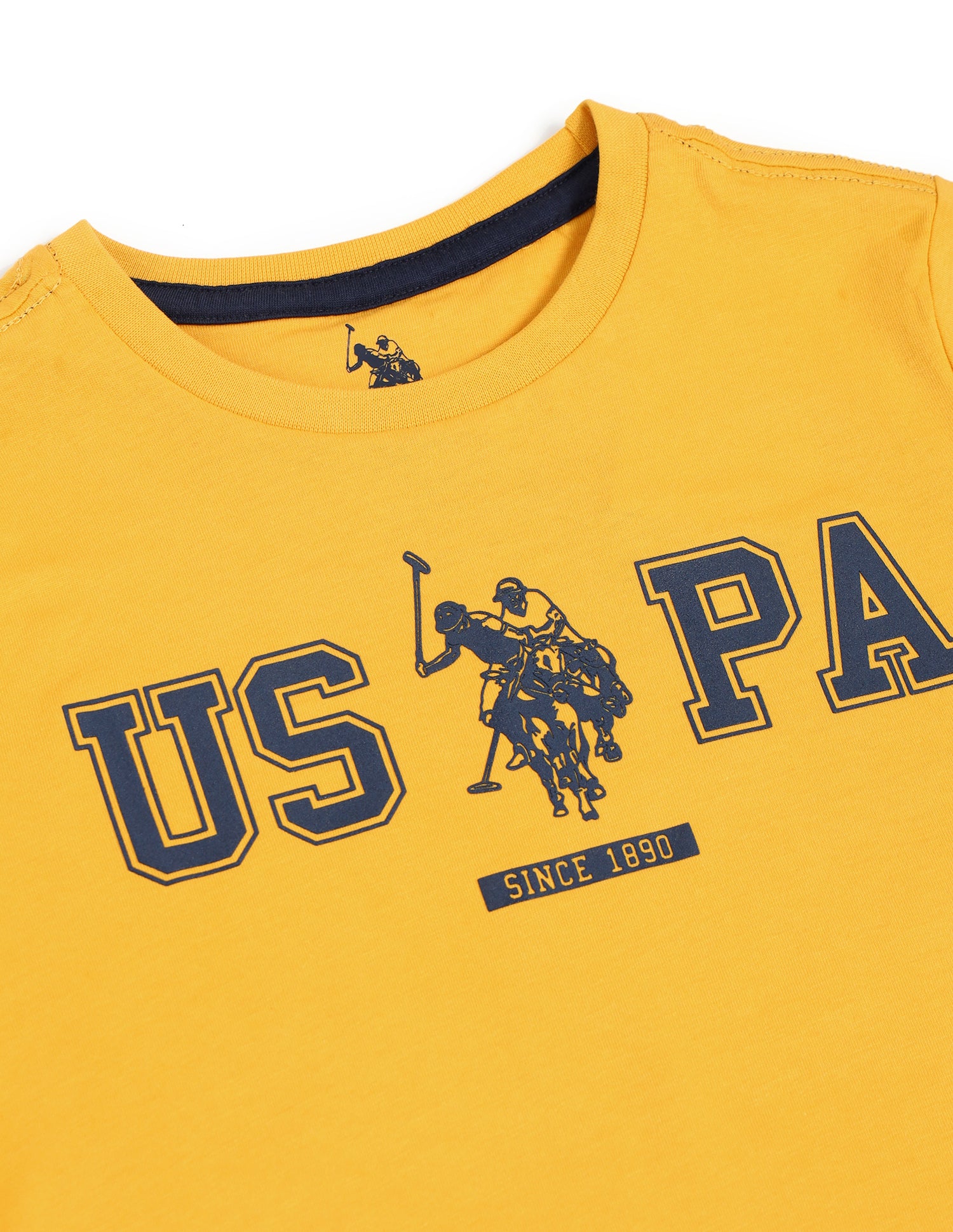 Boys Crew Neck Brand Printed T-Shirt Gold - U.S. POLO ASSN. | Large