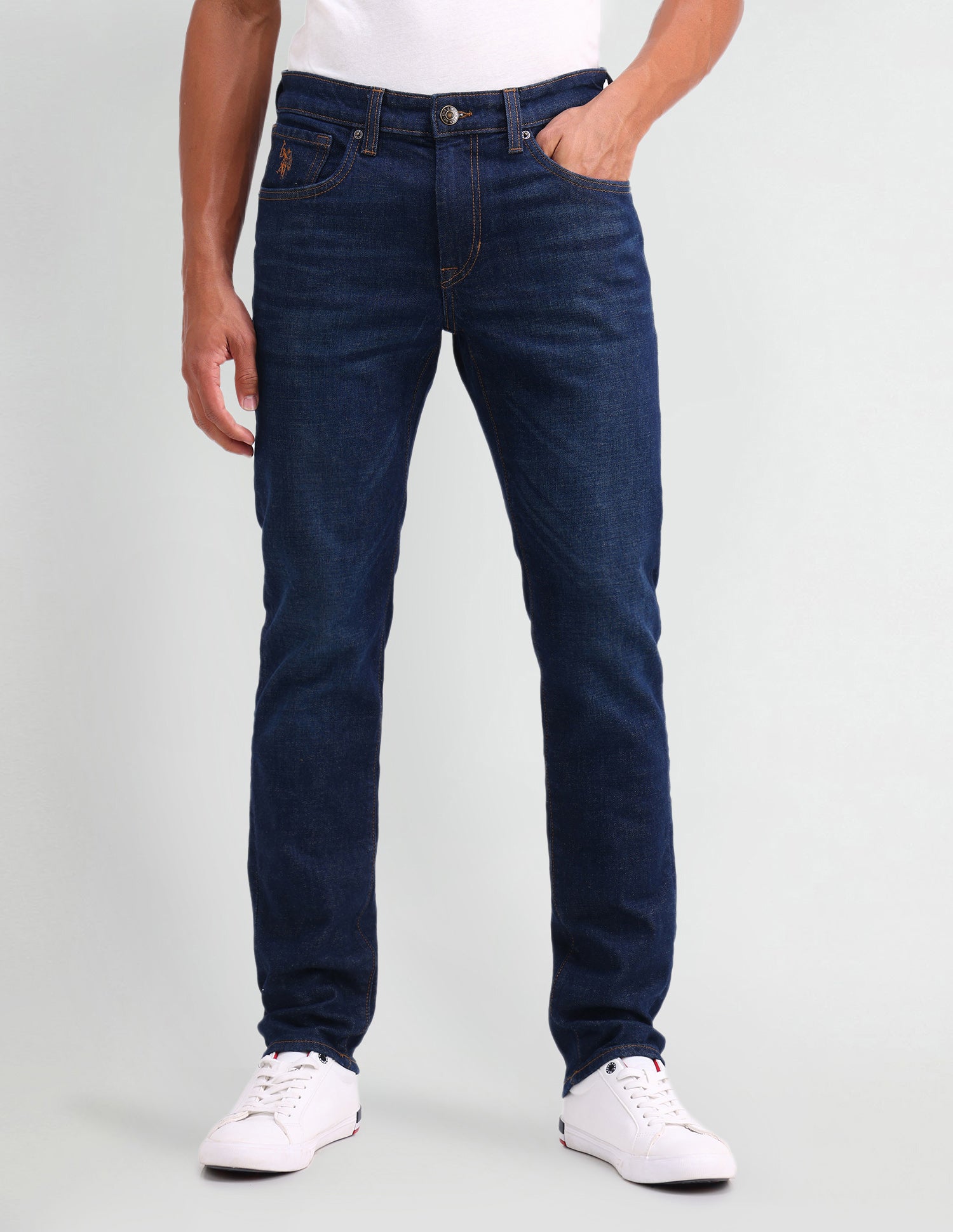 Brandon Slim Tapered Fit Blue Jeans Blue - U.S. POLO ASSN. | Large