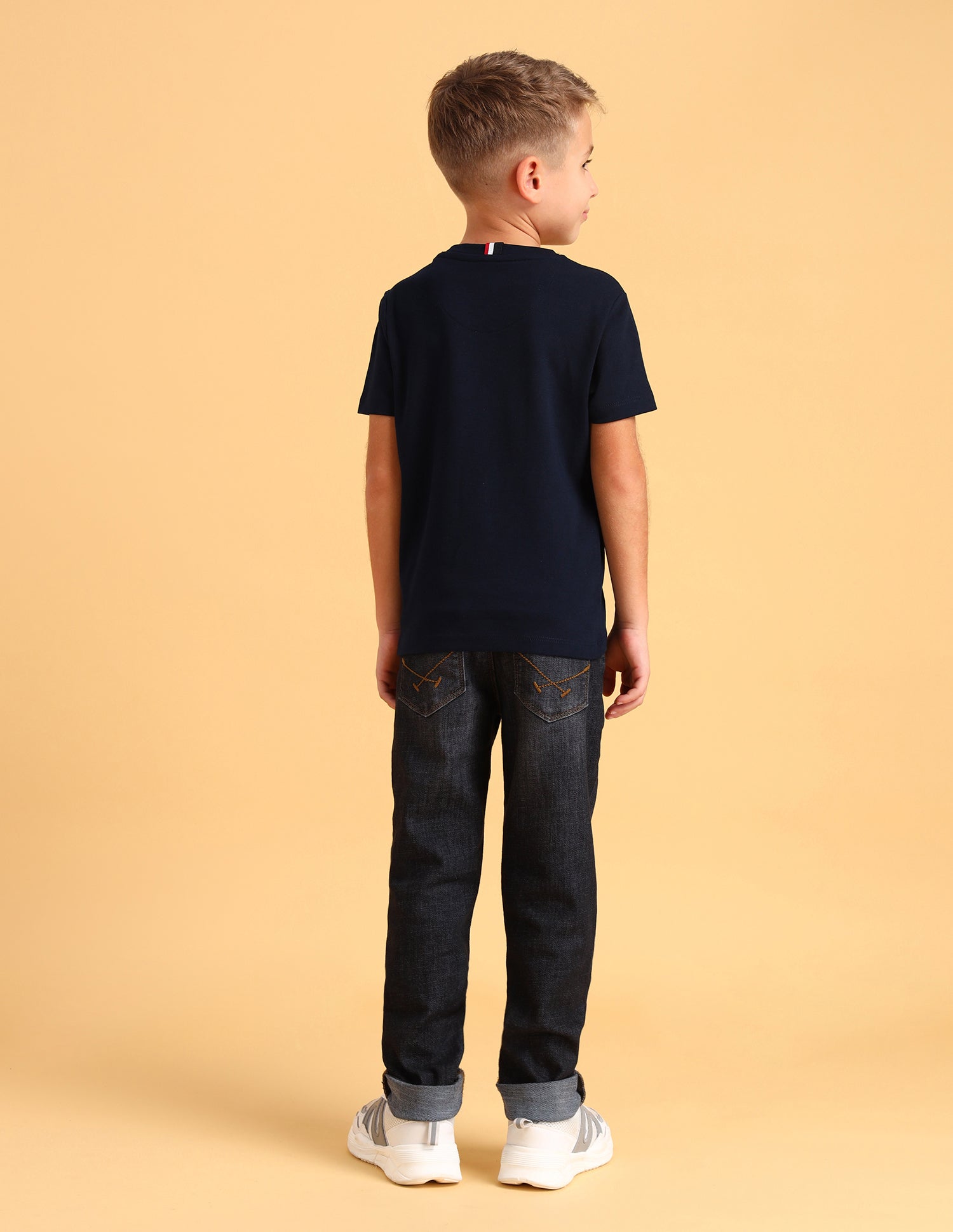 Boys Crew Neck Brand Printed T-Shirt Navy - U.S. Polo Assn. India | Large