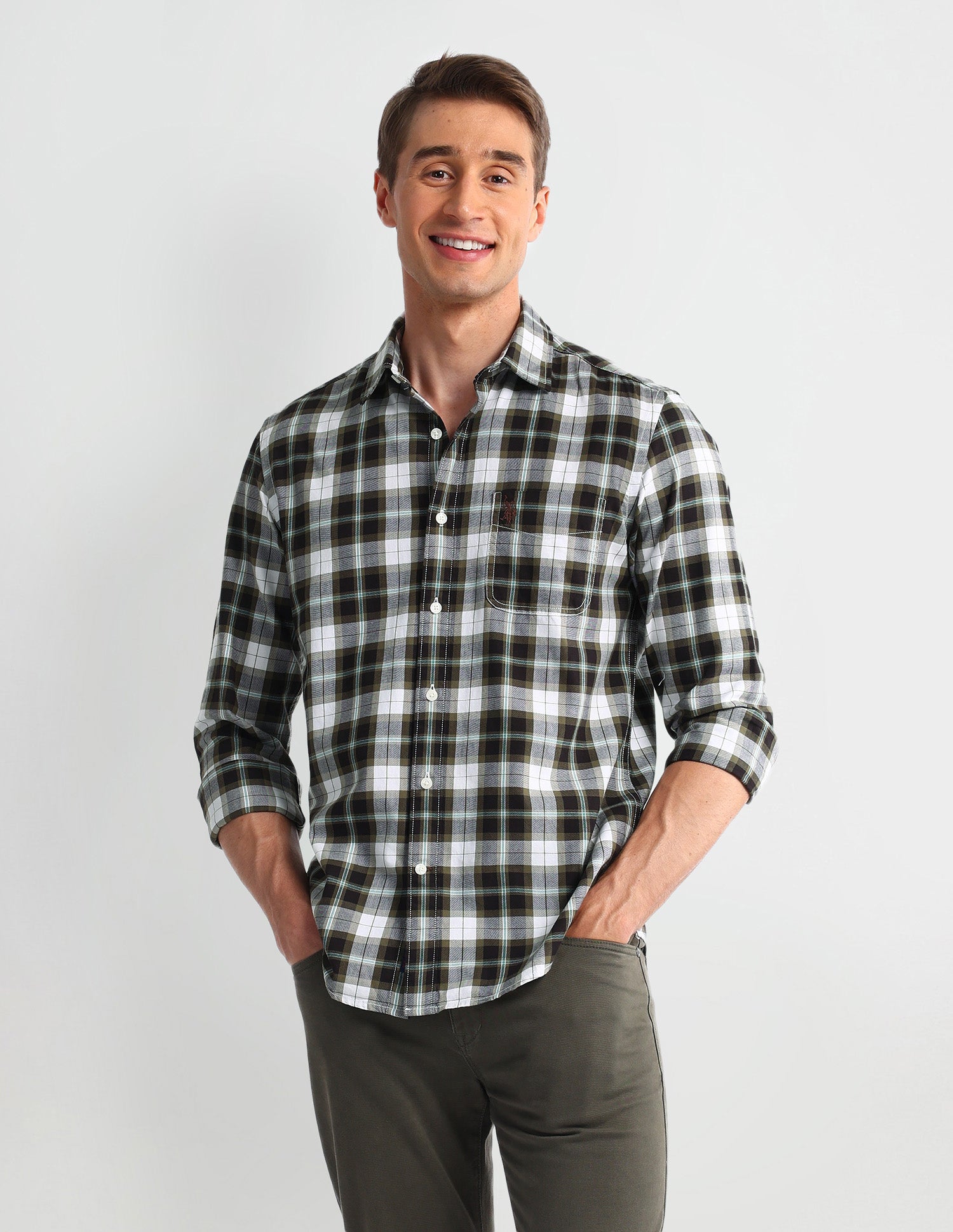 Plaid Checked Slim Fit Shirt