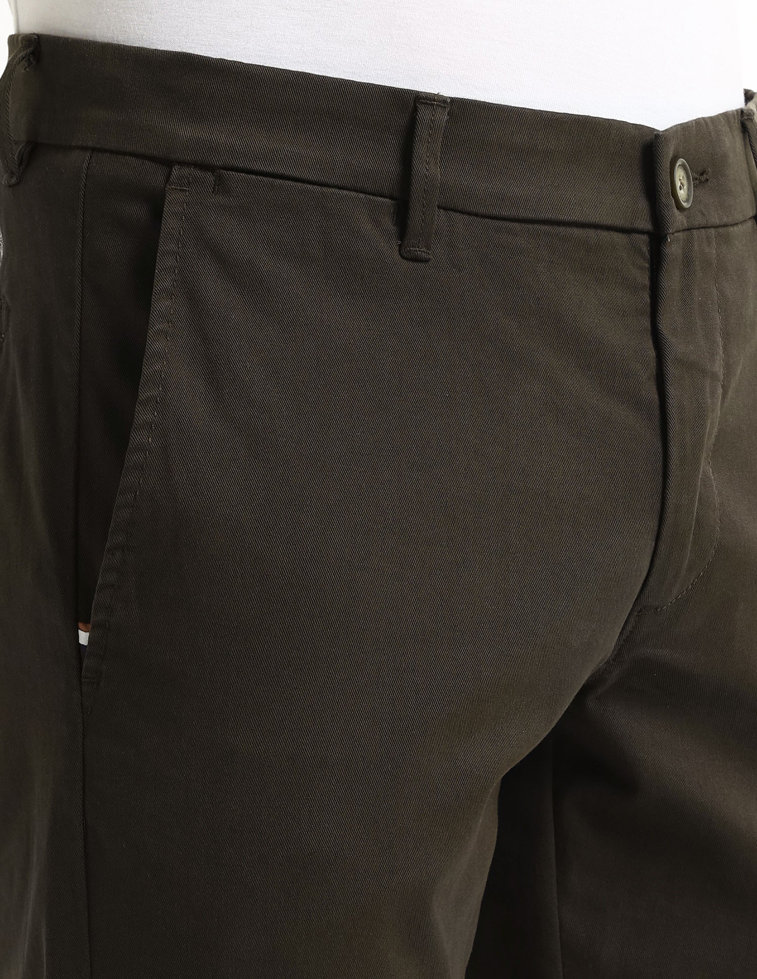 Denver Slim Fit Twill Trousers Dark-Brown - U.S. POLO ASSN. | Large