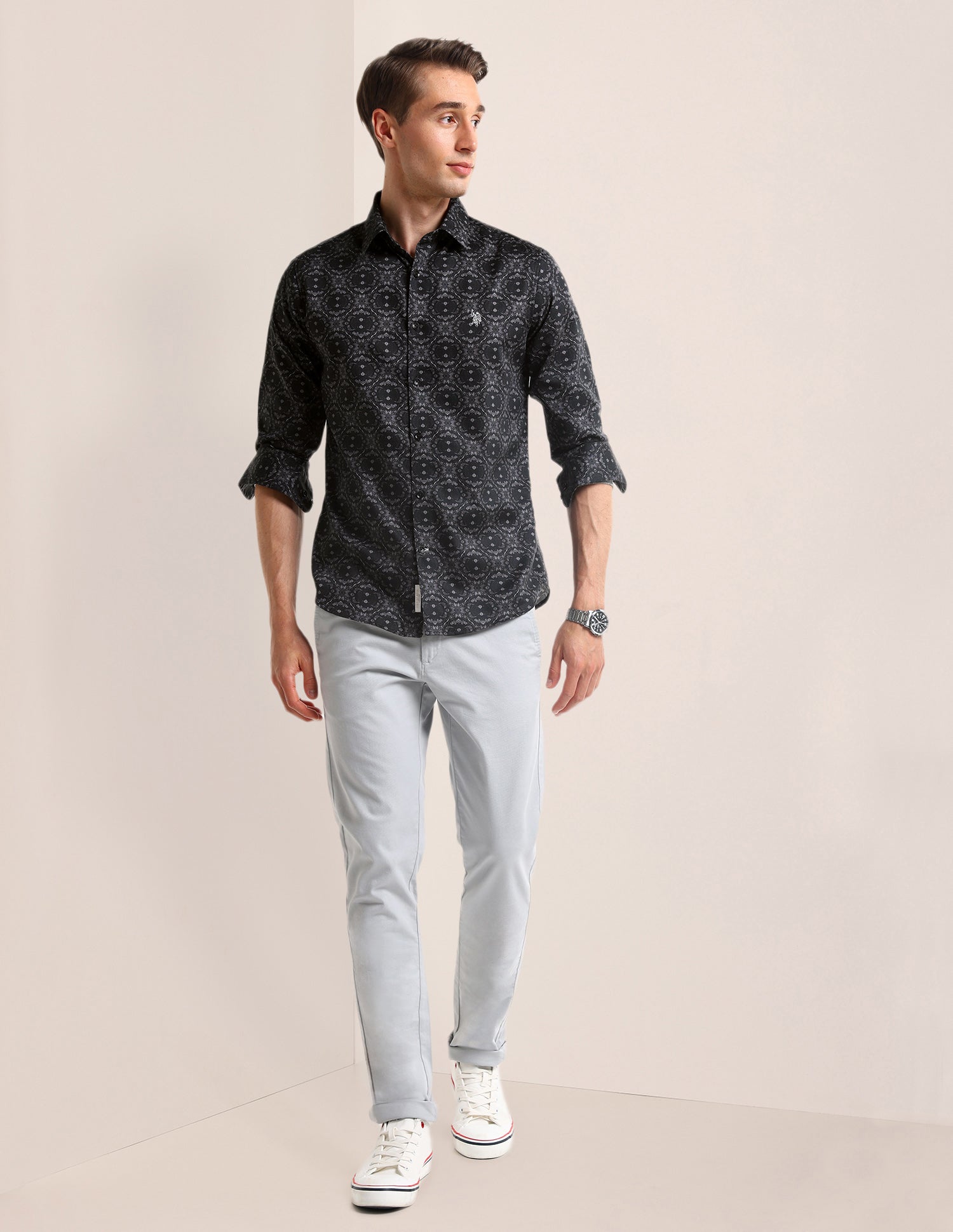 Floral Regular Fit Shirt Black - U.S. Polo Assn. India | Large