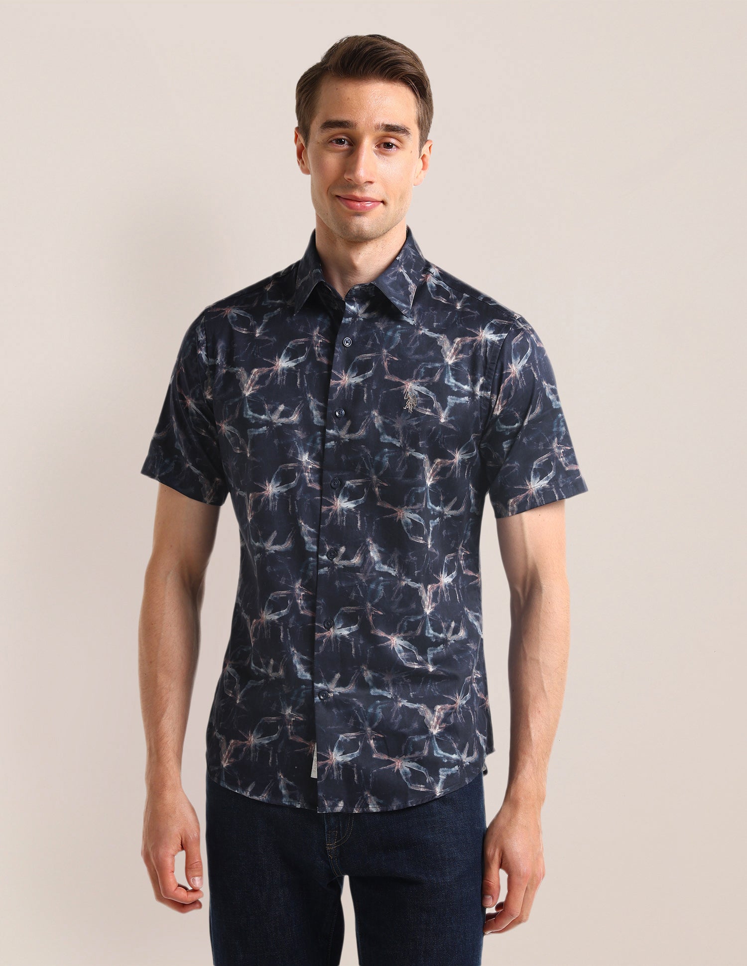 Abstract Regular Fit Shirt Navy - U.S. Polo Assn. India | Large