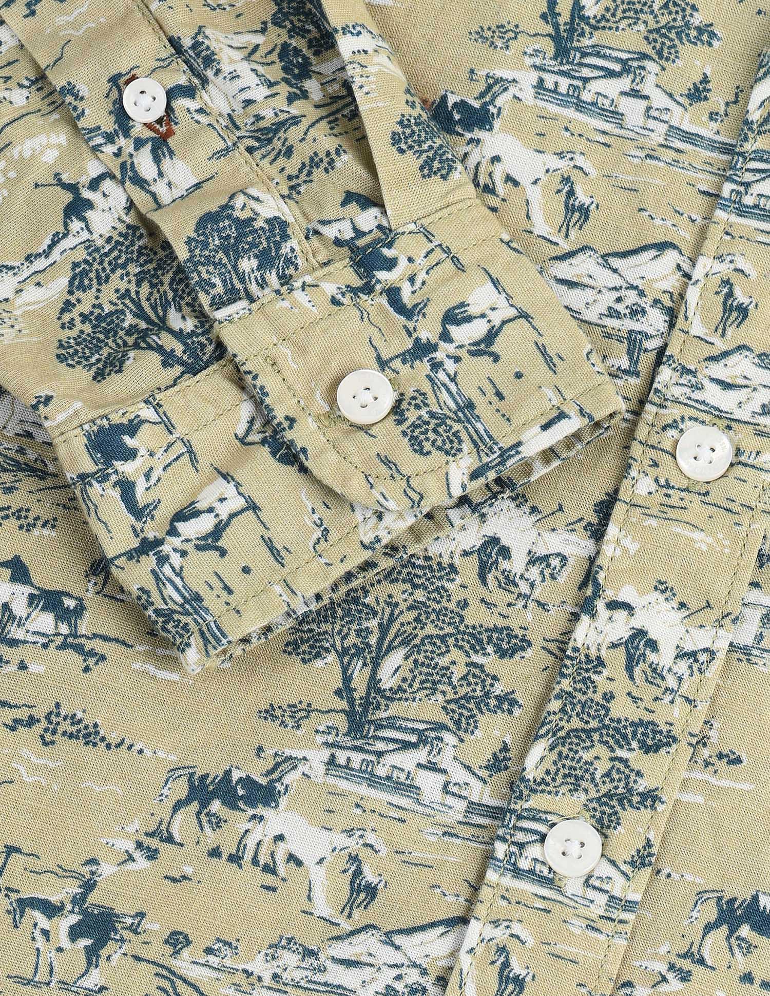 All-over Slim Fit Shirt Khaki - U.S. Polo Assn. India | Large