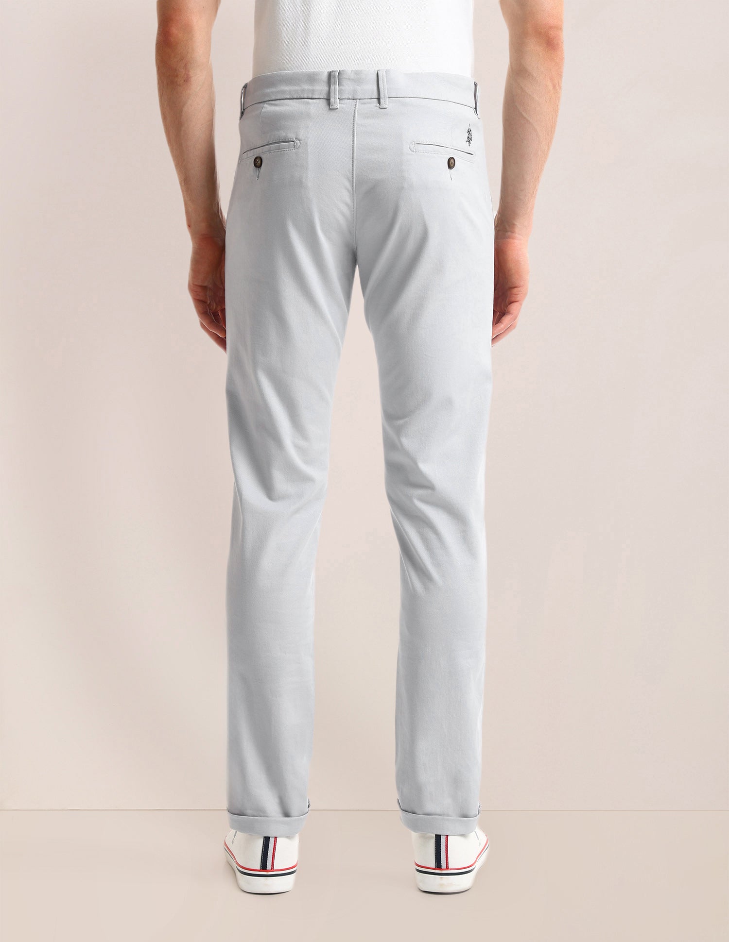 Denver Slim Fit Regular Trousers Light-Grey - U.S. POLO ASSN. | Large