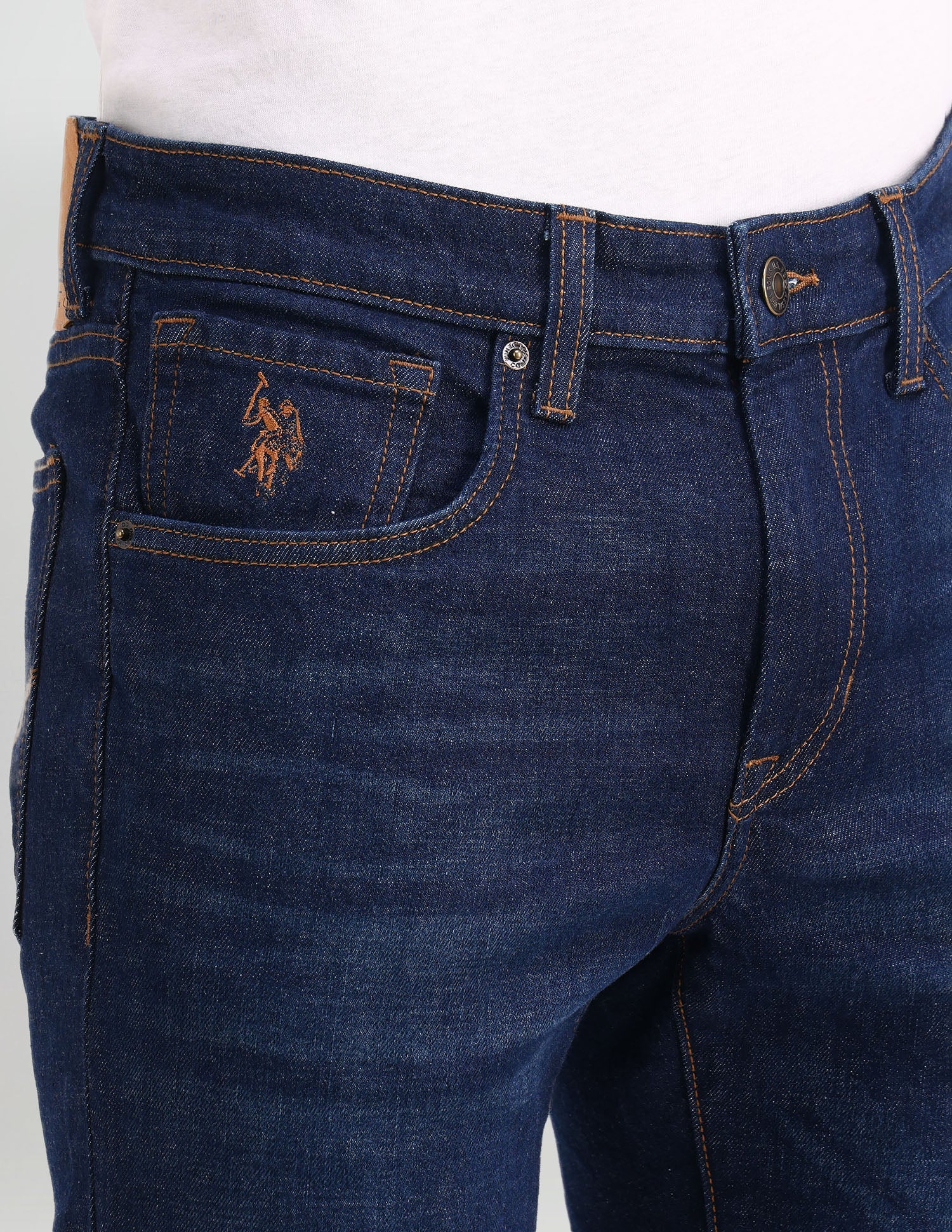 Brandon Slim Tapered Fit Blue Jeans Blue - U.S. POLO ASSN. | Large