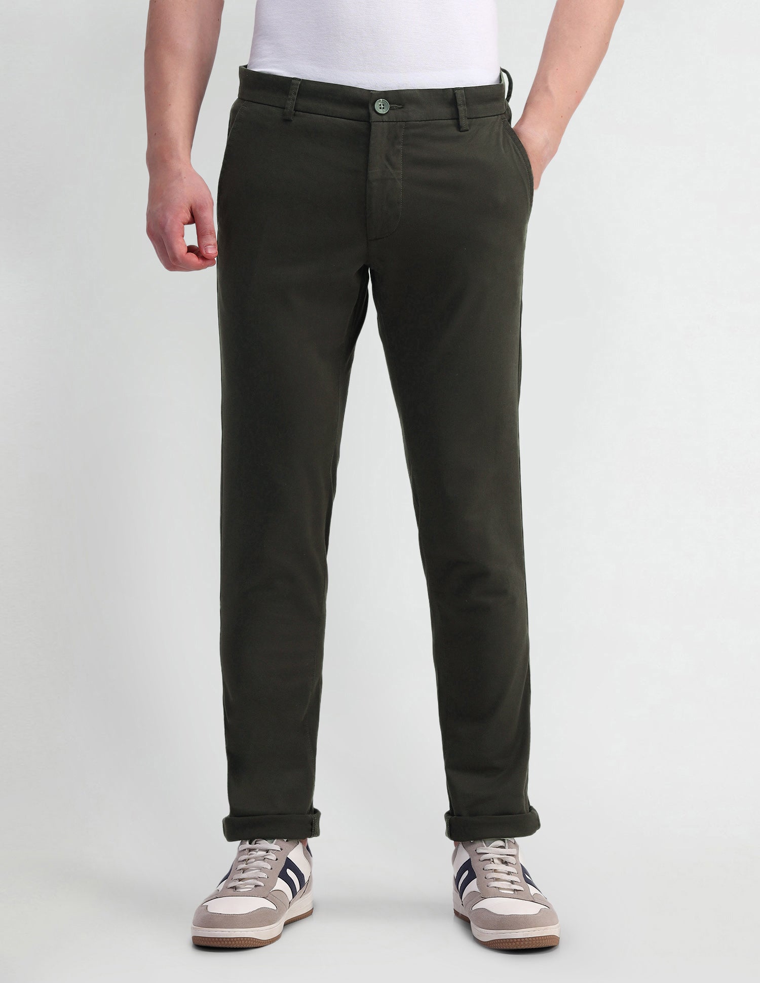 Riley Straight Fit Twill Trousers Stone - U.S. POLO ASSN. | Large