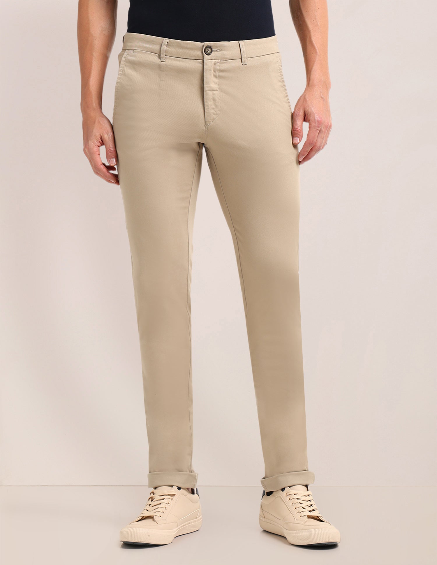 Denver Slim Fit Regular Trousers Khaki - U.S. POLO ASSN. | Large