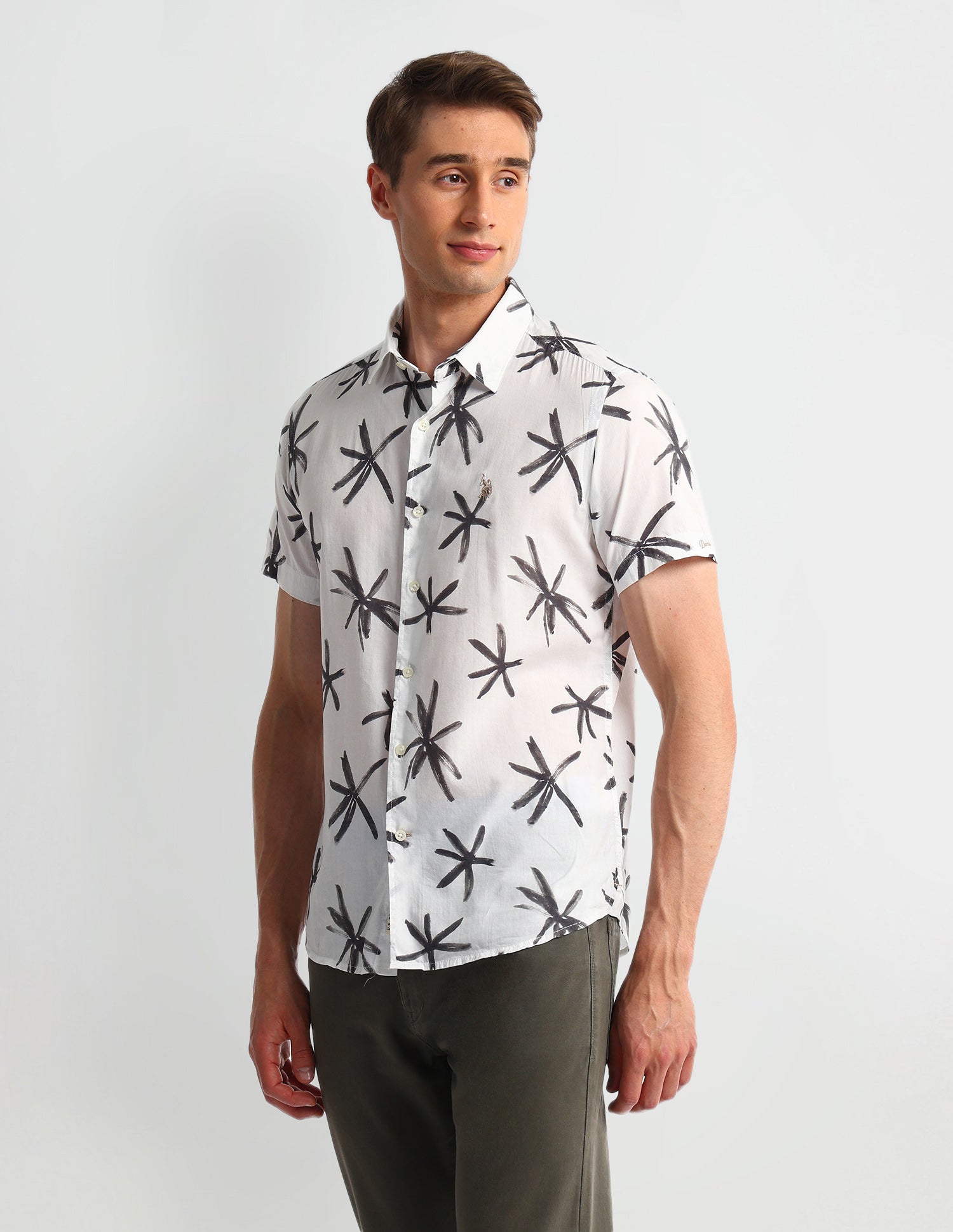 Abstract Slim Fit Shirt White - U.S. Polo Assn. India | Large