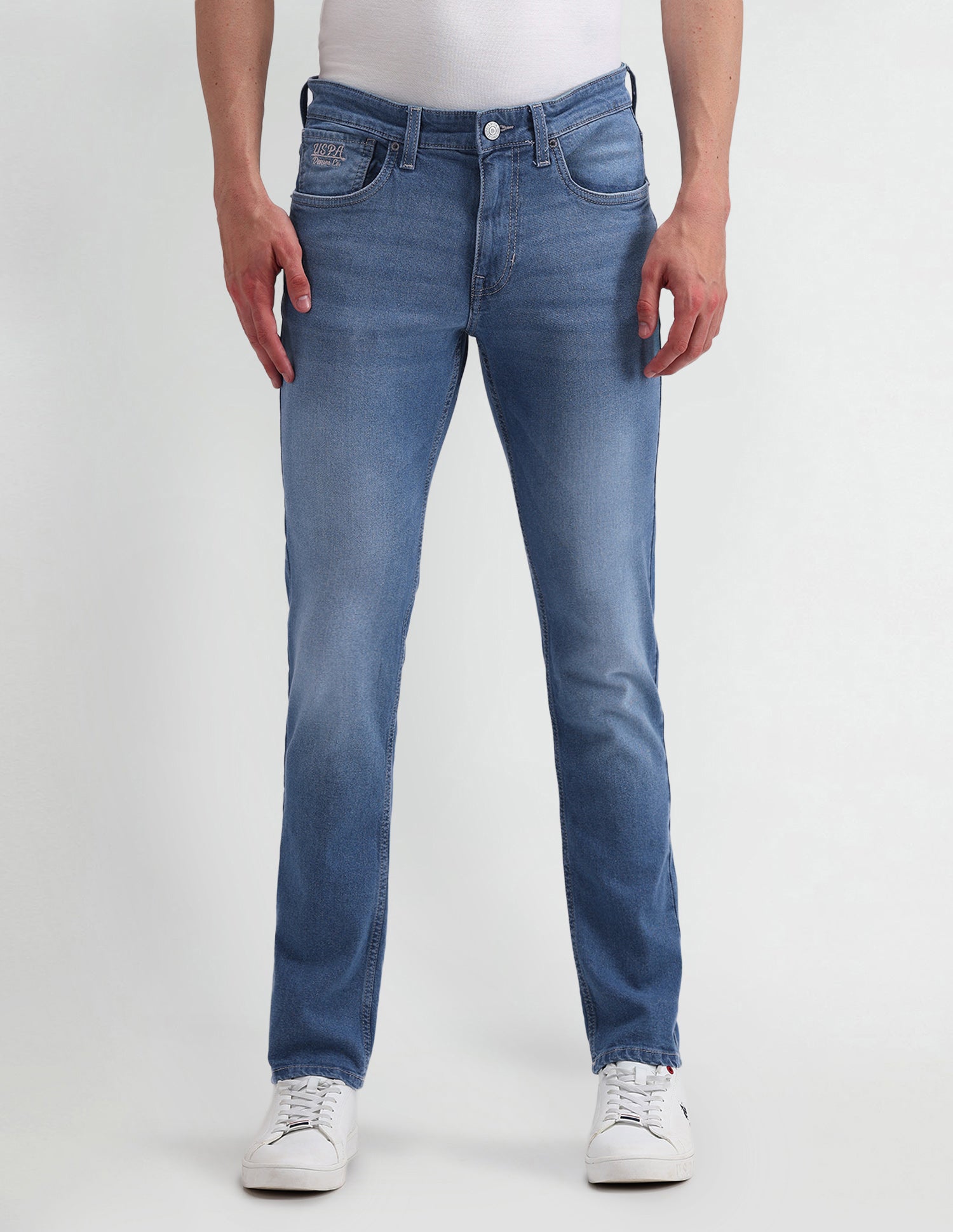 Brandon Slim Fit Tapered Blue Jeans Blue - U.S. Polo Assn. India | Large