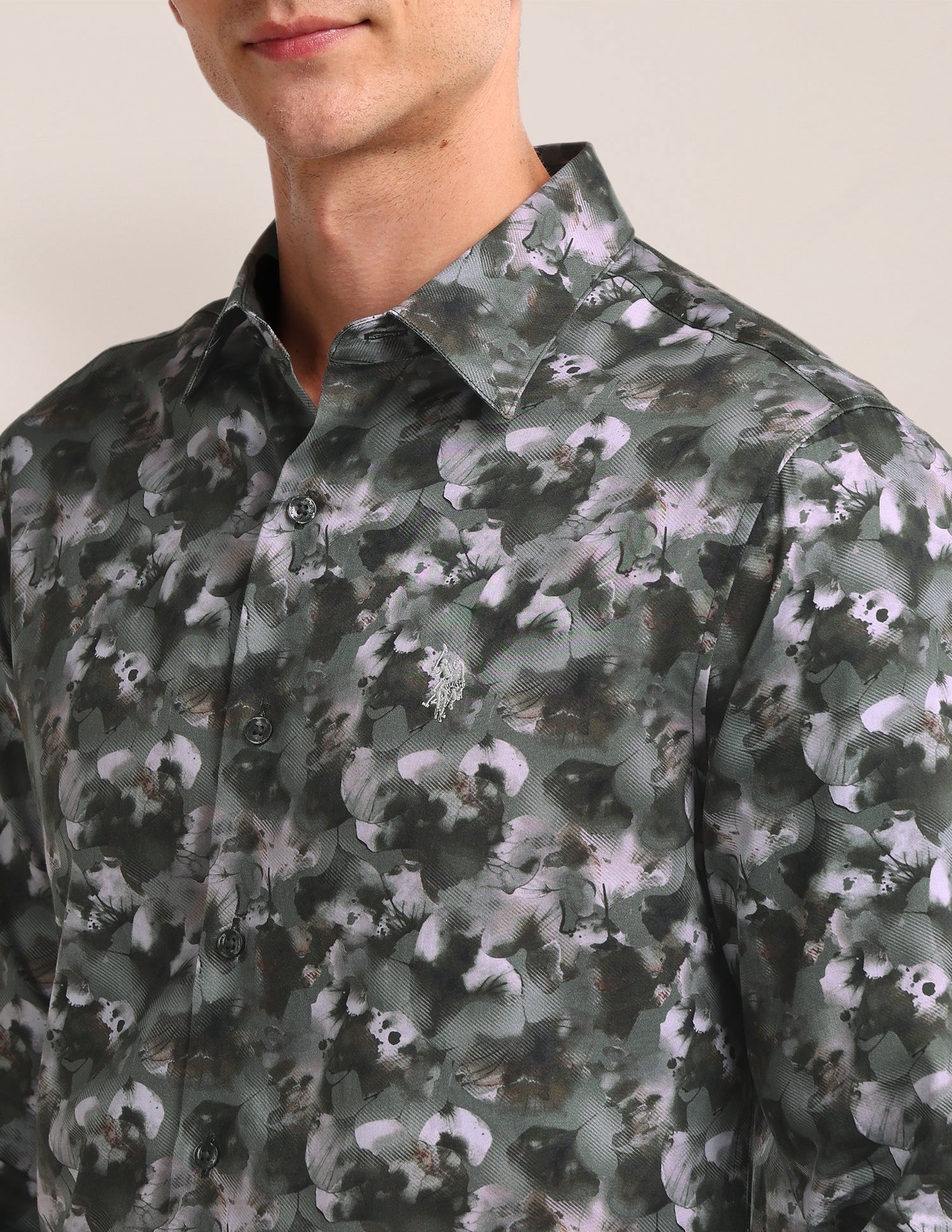 All-over Regular Fit Shirt Olive - U.S. Polo Assn. India | Large