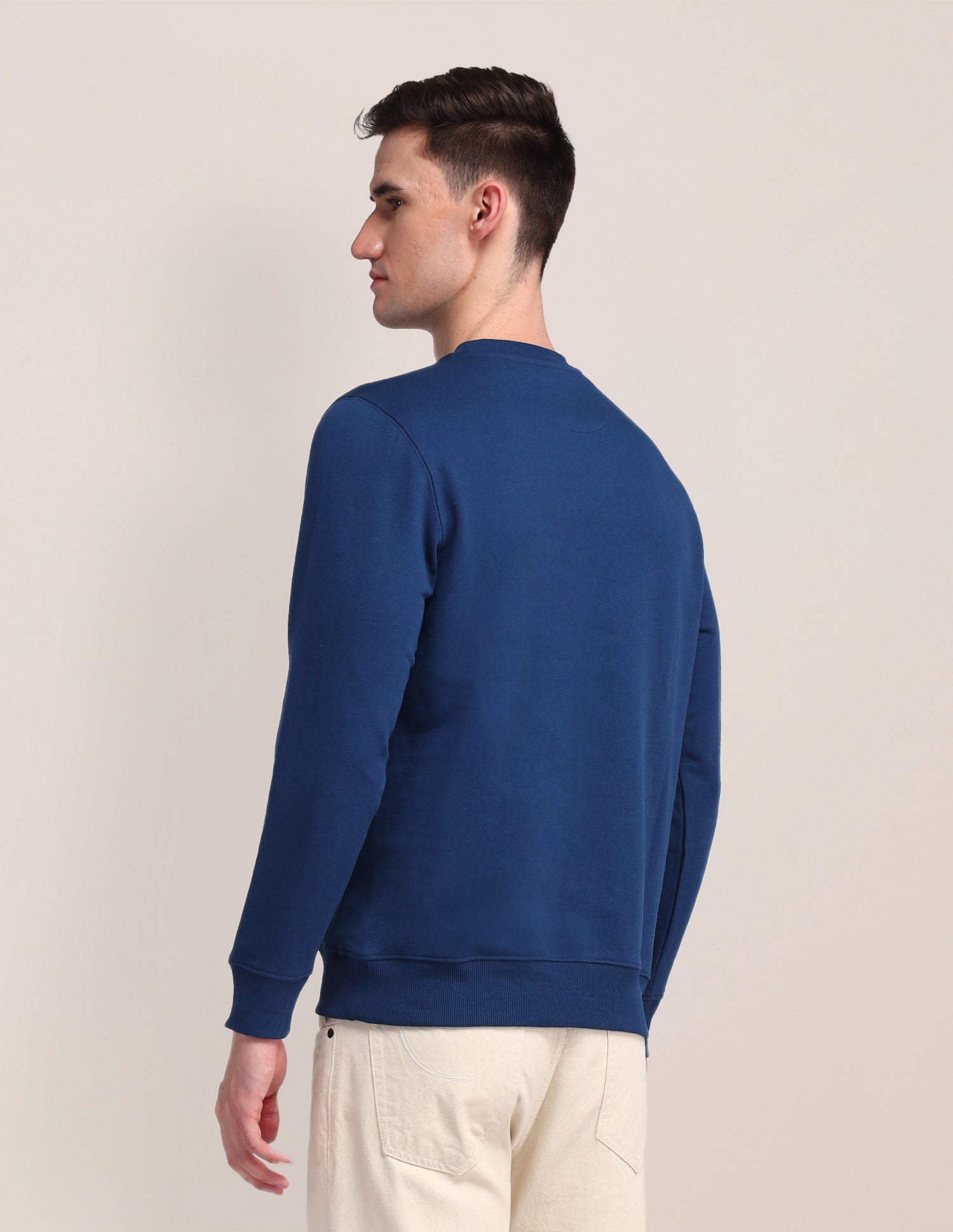 Crew Neck Brand Printed Sweatshirt Teal - U.S. Polo Assn. India | Large