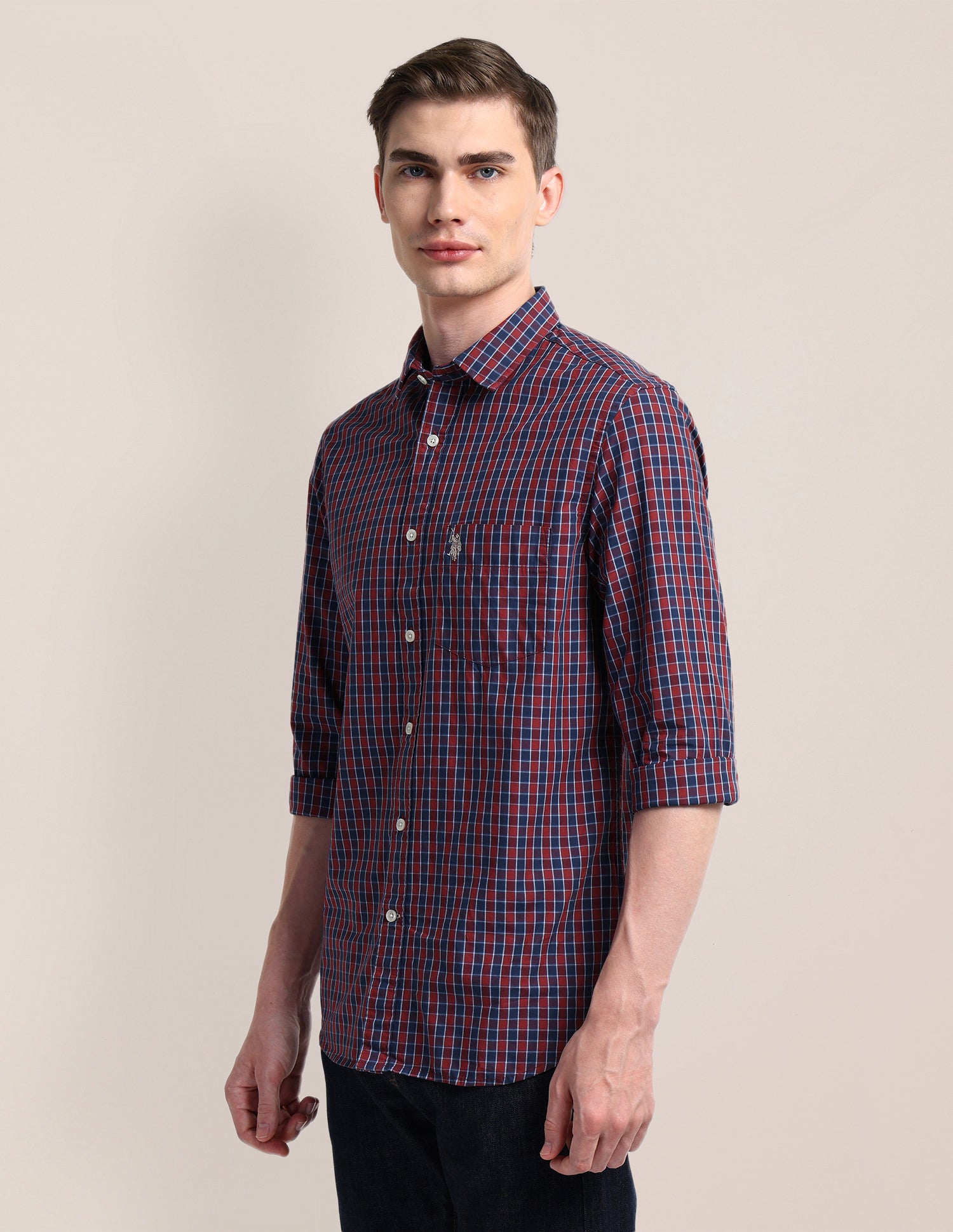 Buffalo Checked Regular Fit Shirt Red - U.S. Polo Assn. India | Large
