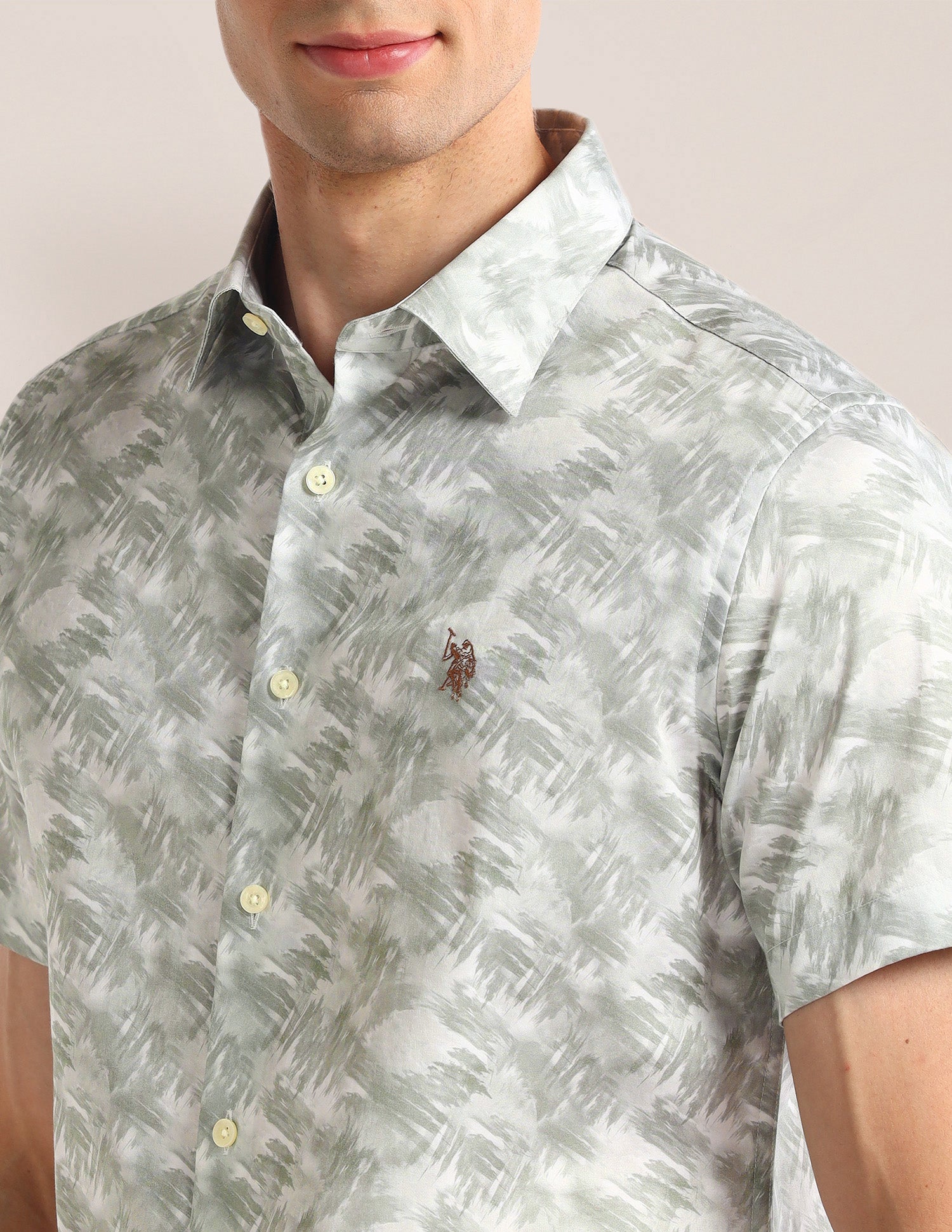 Abstract Regular Fit Shirt Light-Green - U.S. POLO ASSN. | Large