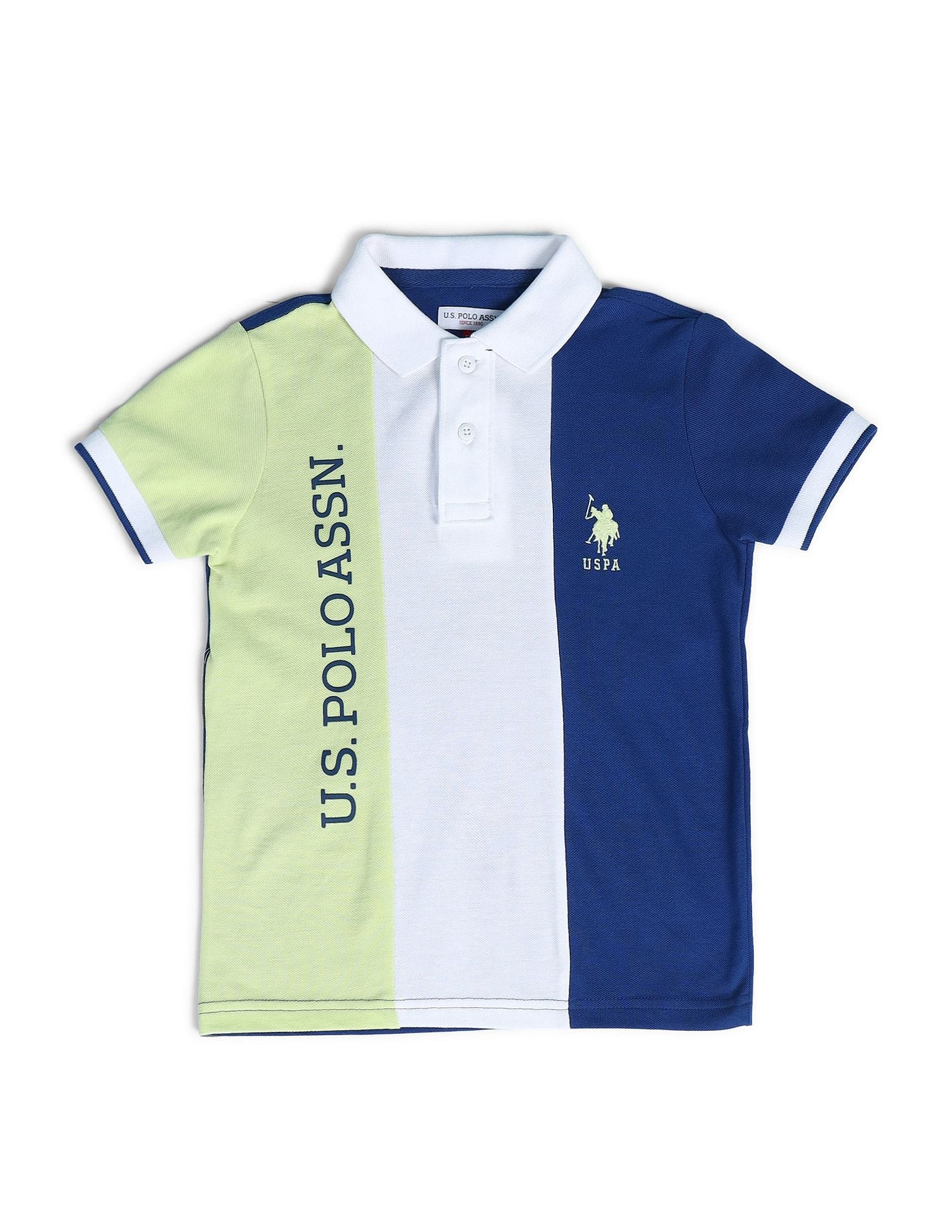 Boys Colourblocked Polo Shirt Green - U.S. POLO ASSN. | Large