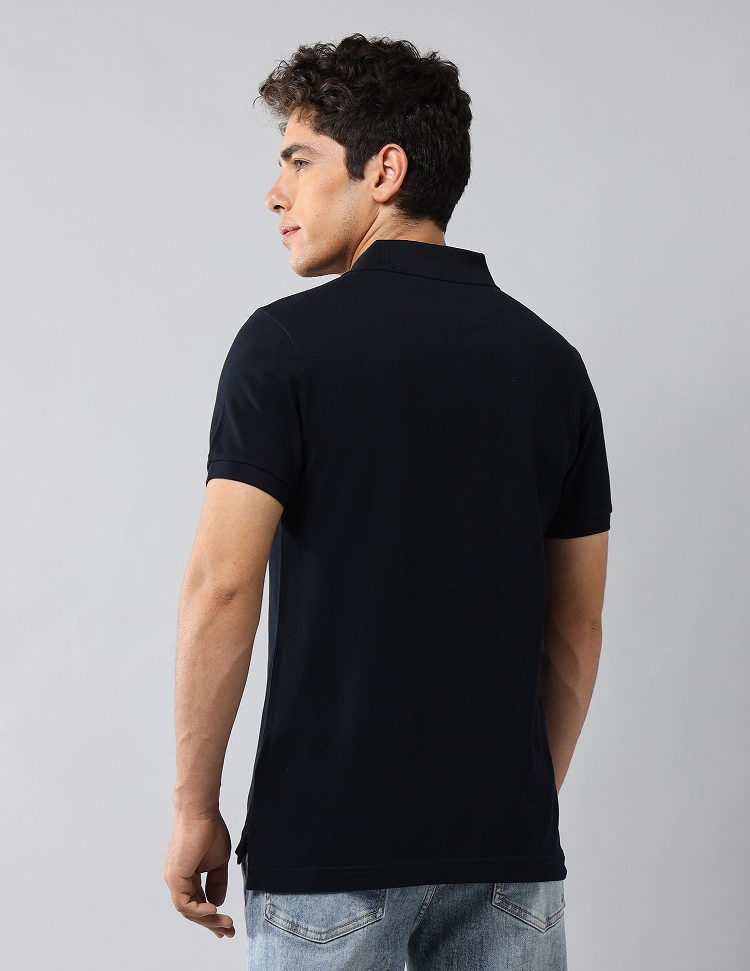 Brand Printed Muscle Fit Polo Shirt Navy - U.S. POLO ASSN. | Large