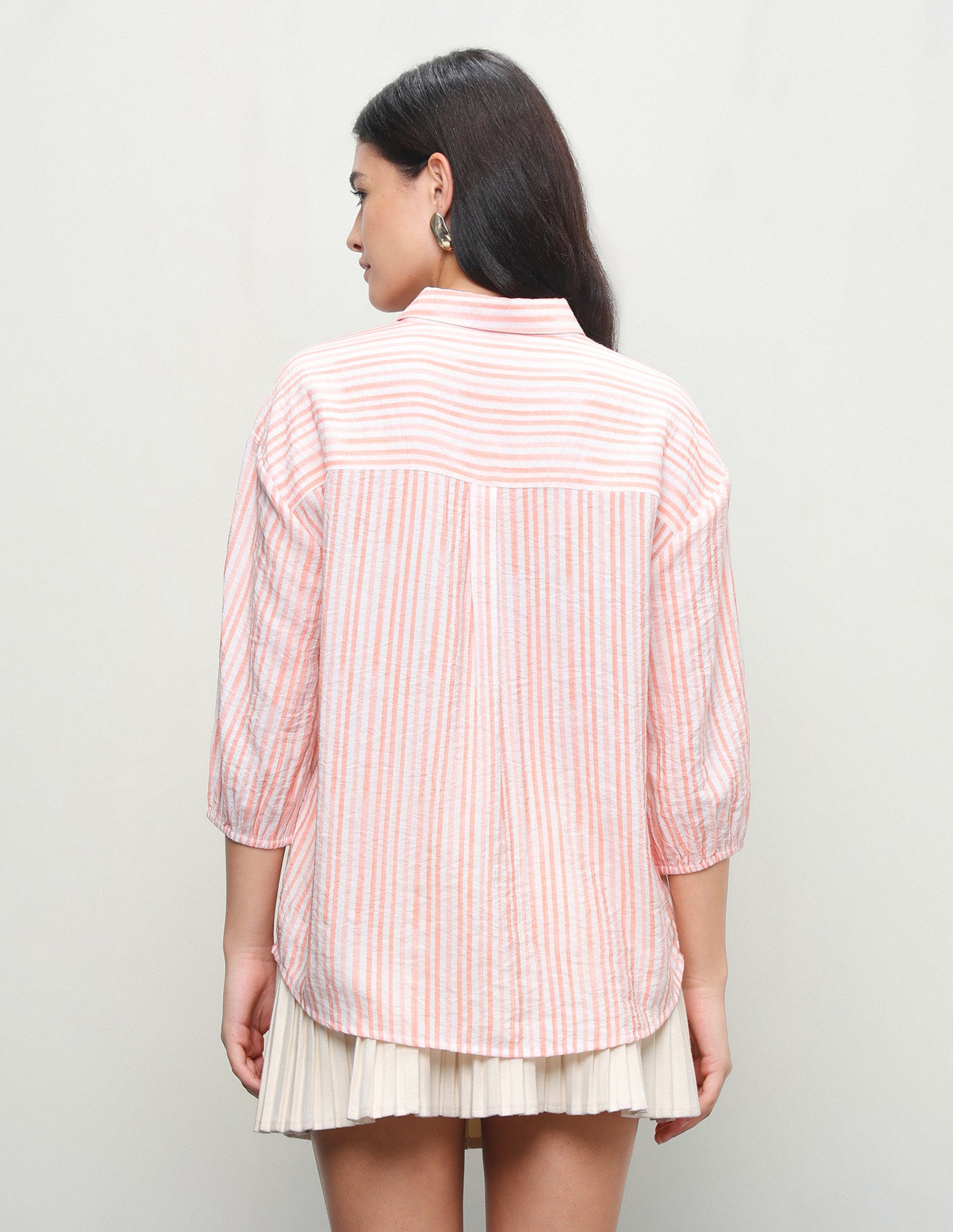 Vertical Striped Relaxed Fit Shirt Light Pink - U.S. Polo Assn. India | Large
