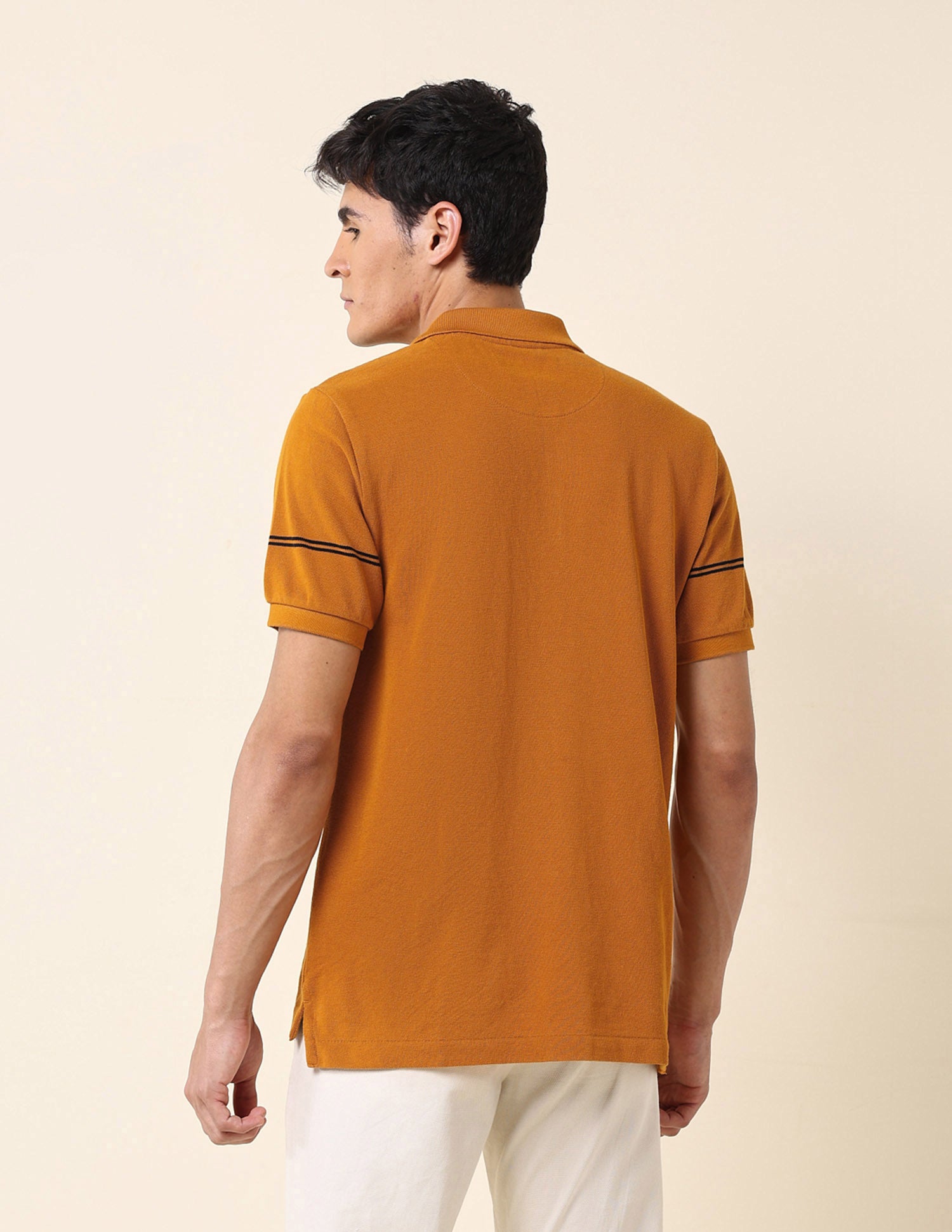 Horizontal Striped Classic Polo Shirt Mustard - U.S. Polo Assn. India | Large
