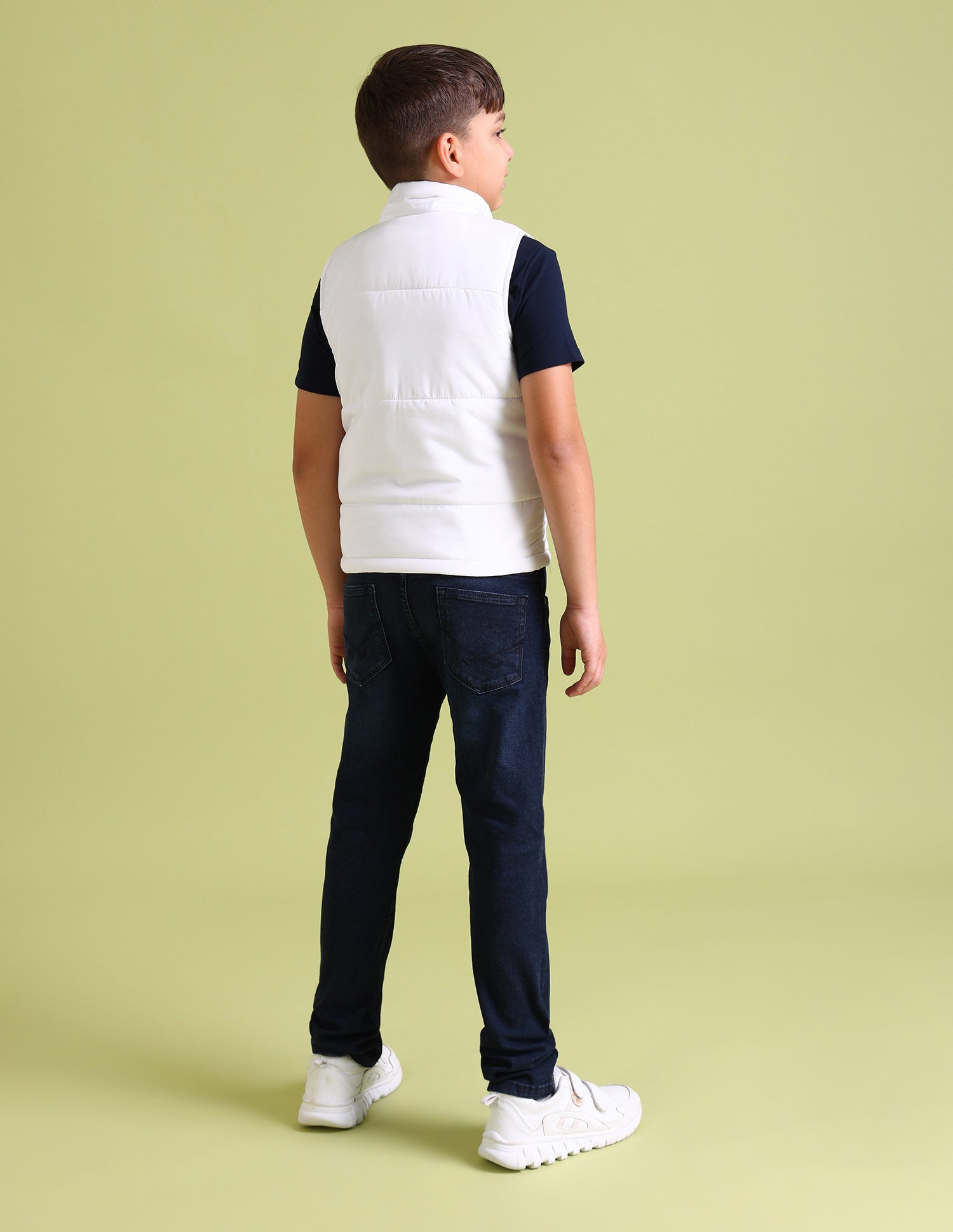 Sleeveless Horizontal Stripe Puffer Jacket White - U.S. POLO ASSN. | Large