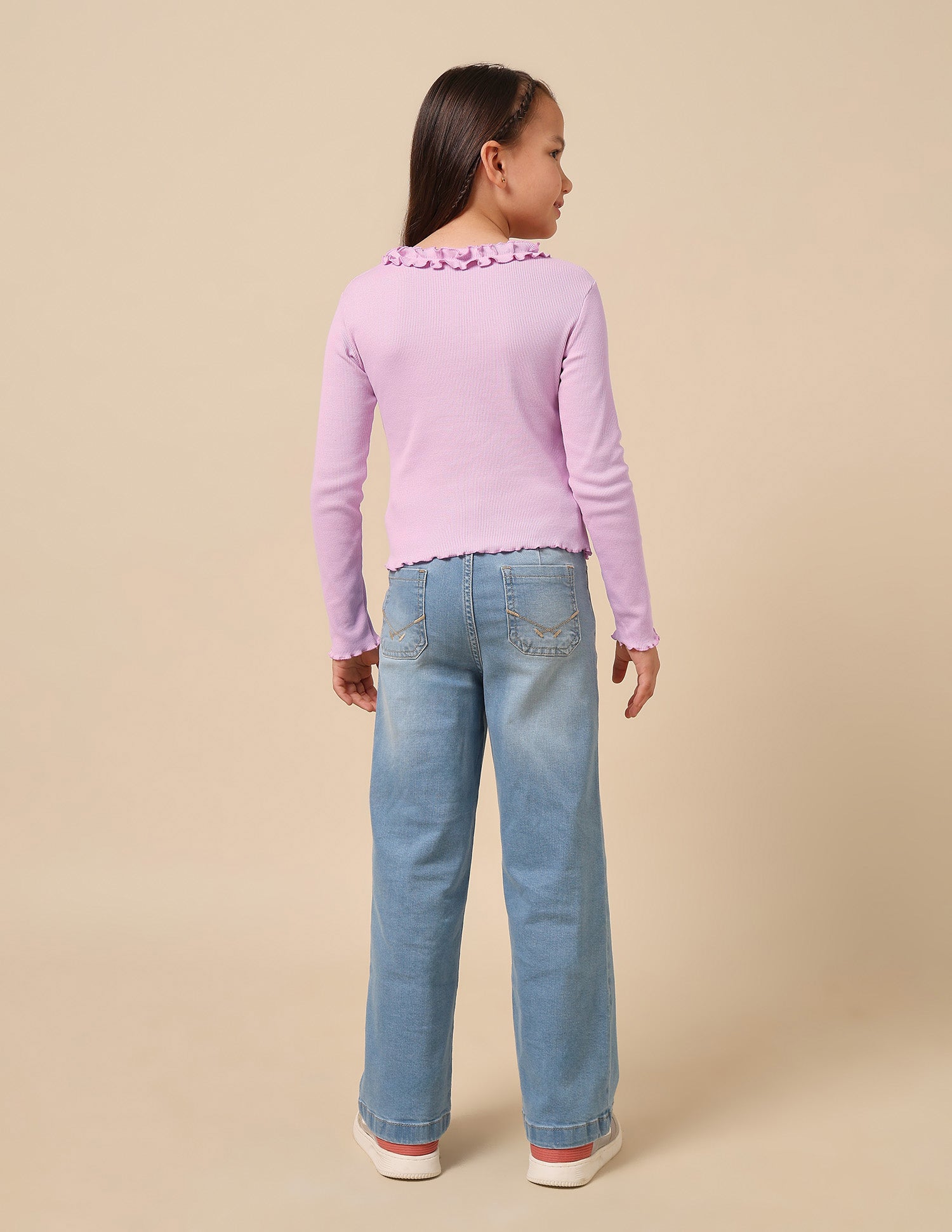 Girls Textured Slim Fit Top Pink - U.S. POLO ASSN. | Large