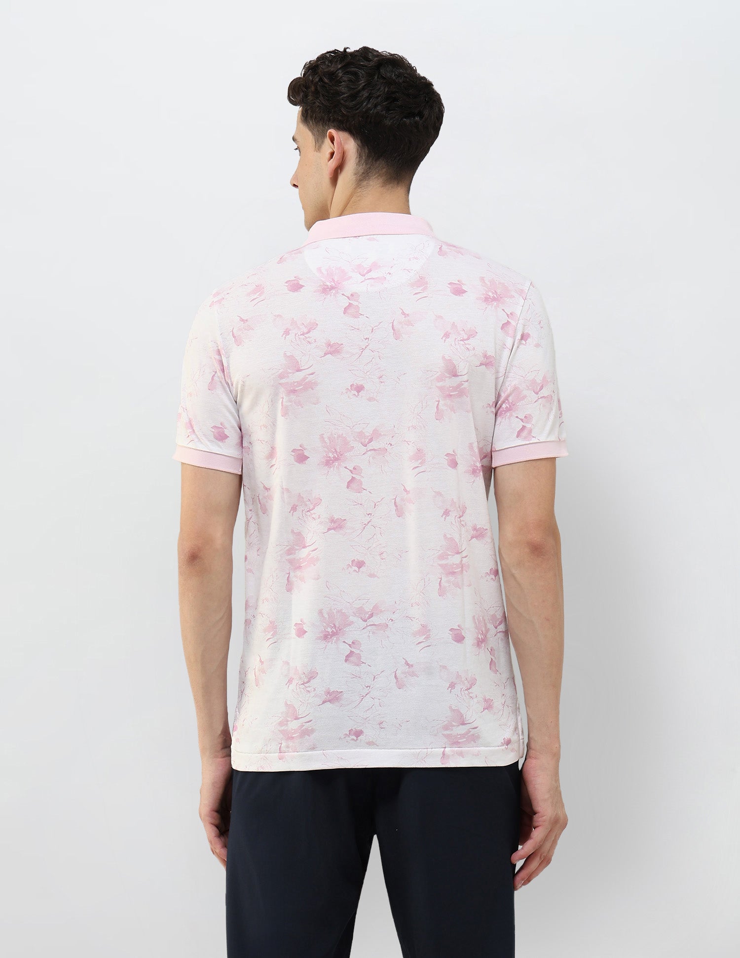 Floral Printed Slim Fit Polo Shirt Light Pink - U.S. POLO ASSN. | Large